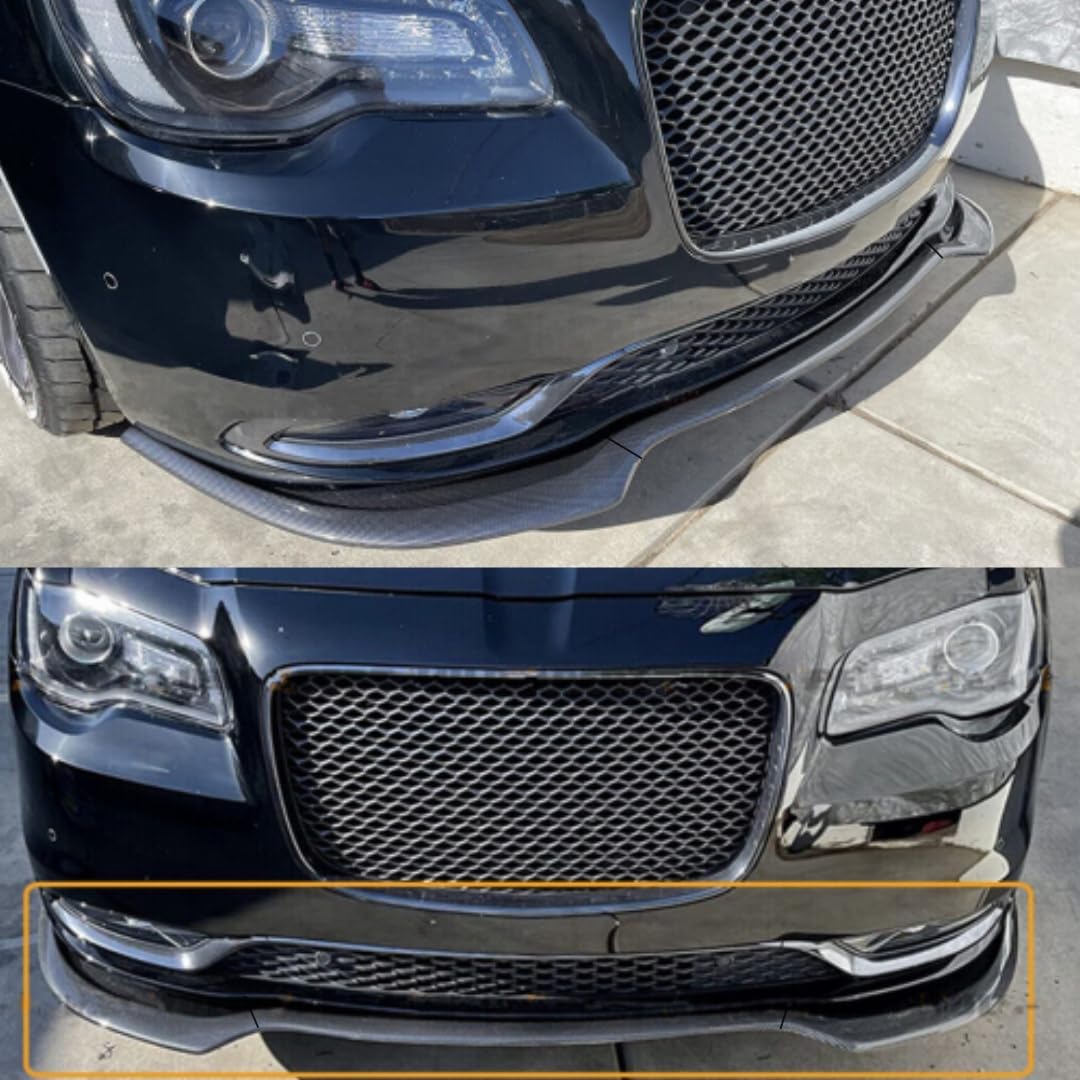 Front Bumper Lip Splitter Spoiler Fit for Chrysler 300 C/S/Limited/Touring 2015-2023 Gloss Black 3pcs Accessories Air Chin Body Kit