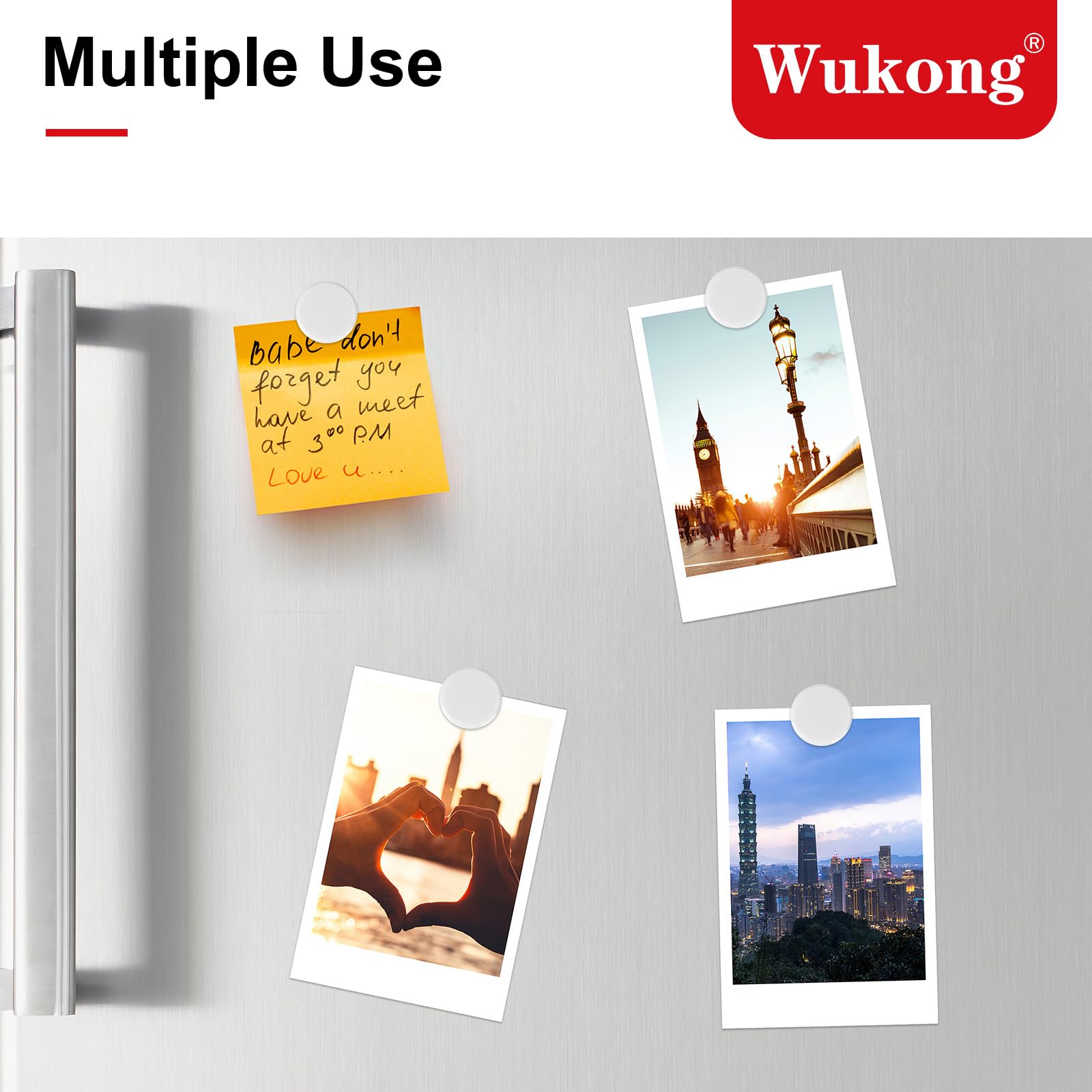 Wukong 24 imanes para pizarra magnética, color blanco, pequeños imanes para pizarras blancas, escuela, nevera, taquillas y fotos