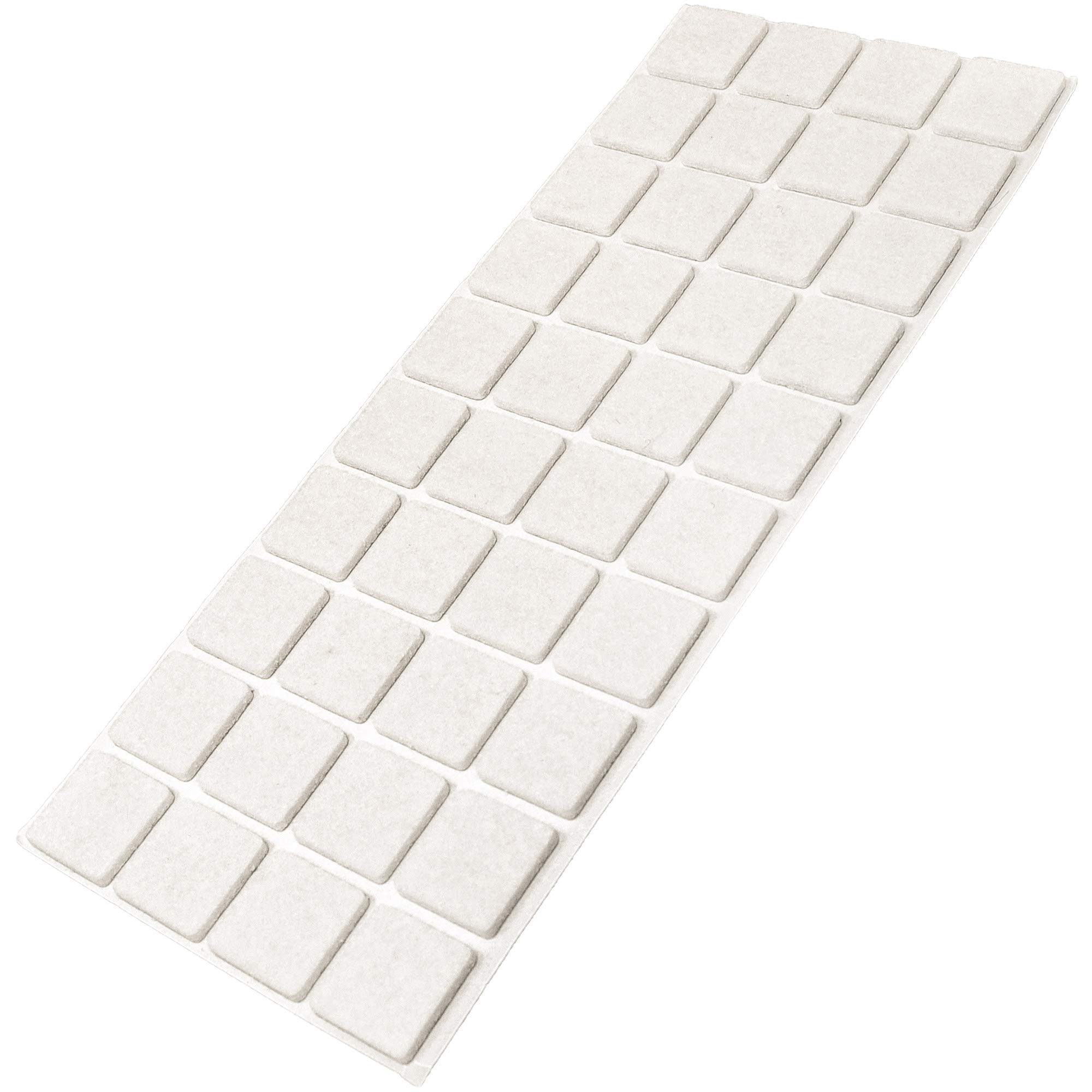 Adsamm® / 40 x feltrini autoadesivi/Bianco / 25x25 mm/Quadrato/piedini per mobili in feltro da 3.5 mm di spessore/pad protettivi per arredi
