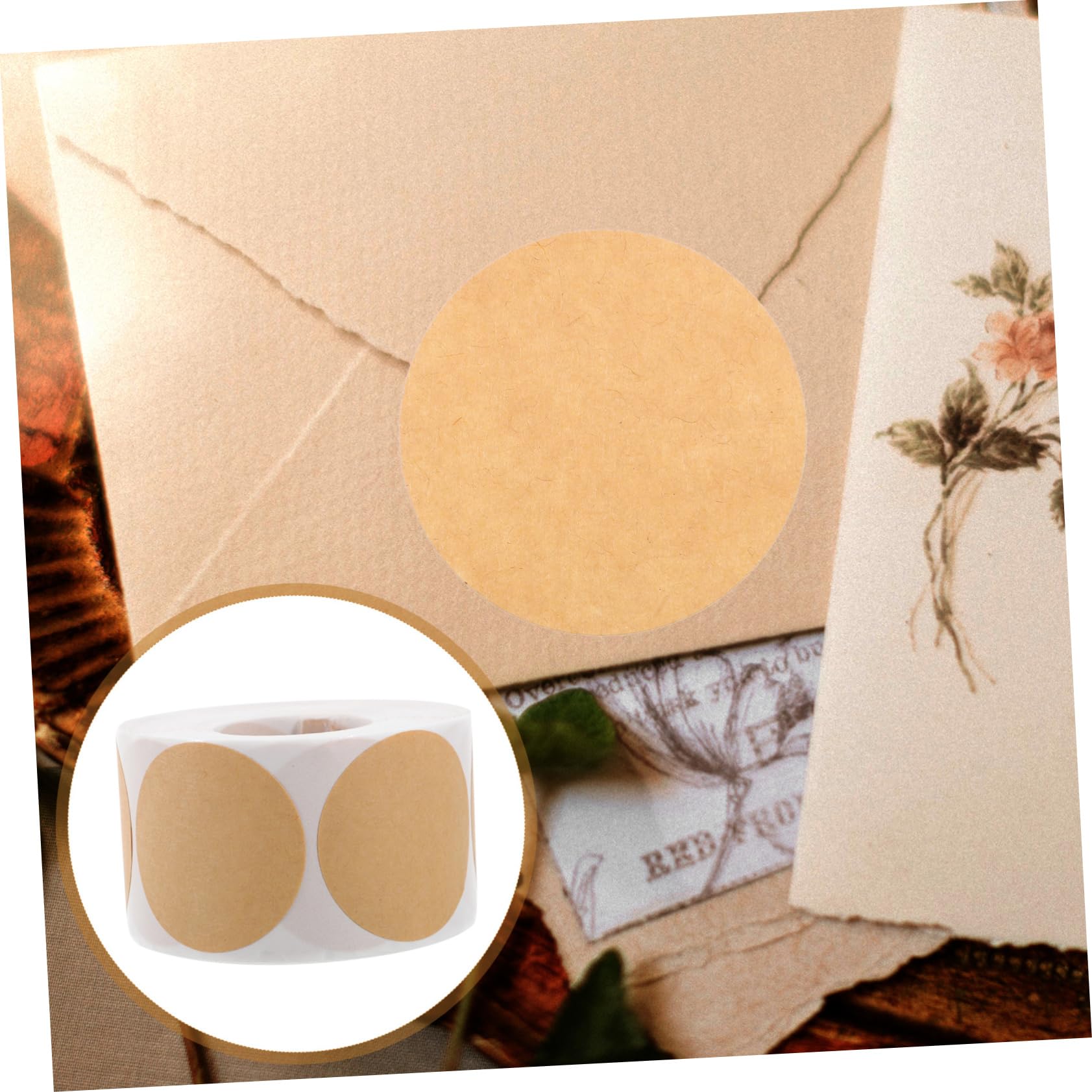 Gadpiparty 5 Rollen Etiketten zum Organisieren Aufkleber süße Klebeetiketten klebrig entfernbare Etikett für Kerzenglas leere leere klebe Kraftpapier