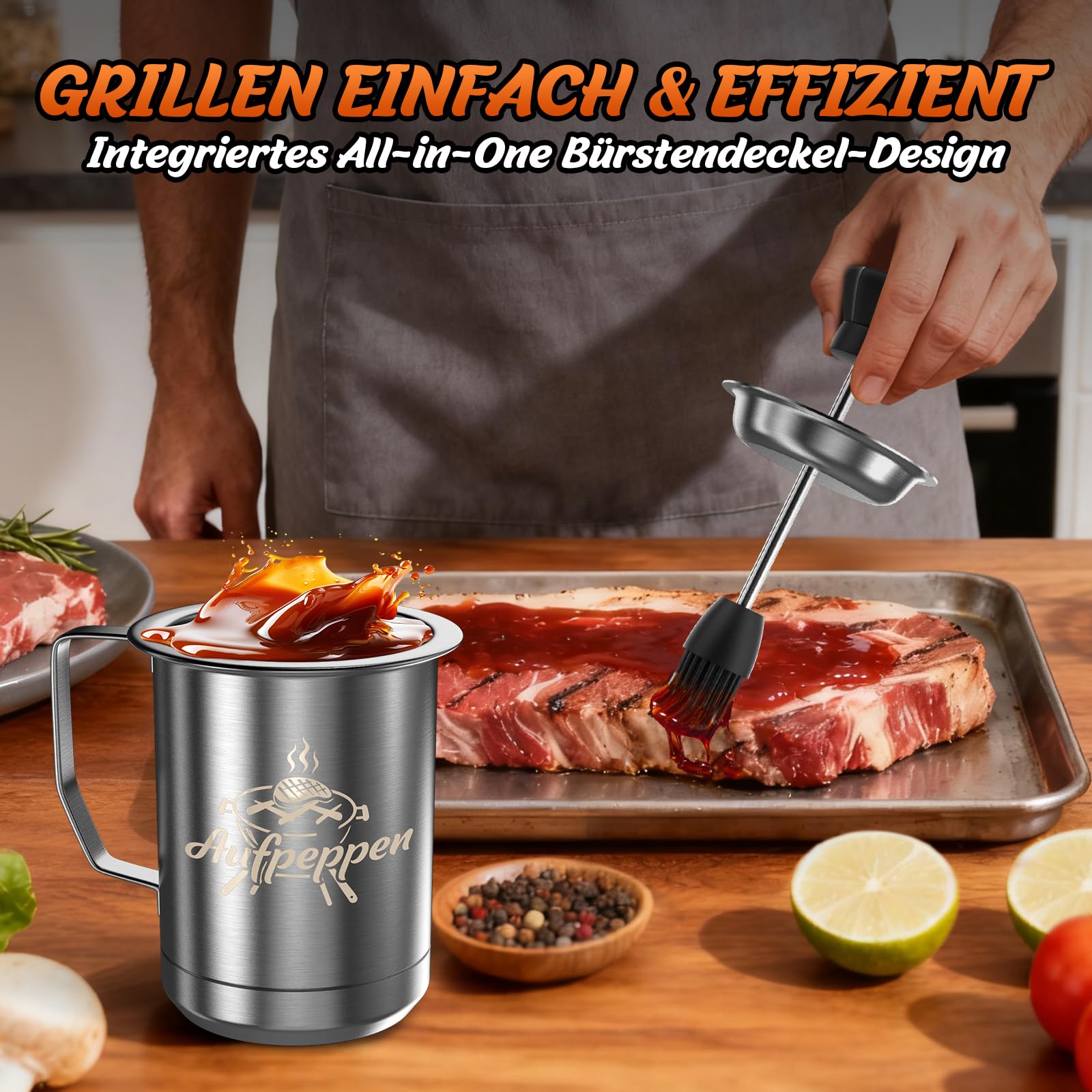 Dusor Regali per uomini, spazzola per barbecue, regali di compleanno per papà/lui/nonno, regali da uomo per calze di Natale per uomini/donne, regali per papà accessori per barbecue
