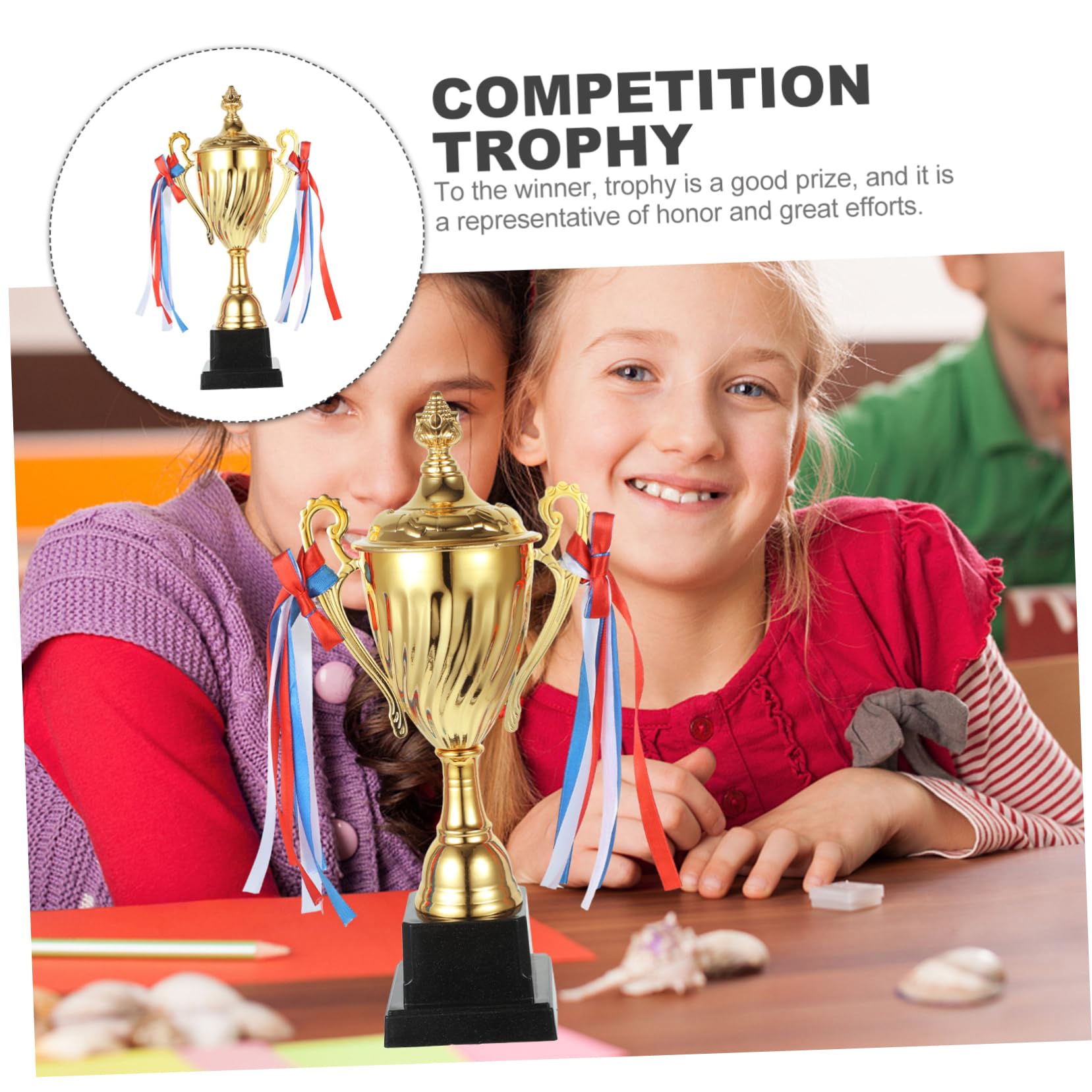 BESPORTBLE Gran Trofeo de Metal Dorado para Competición Deportiva
