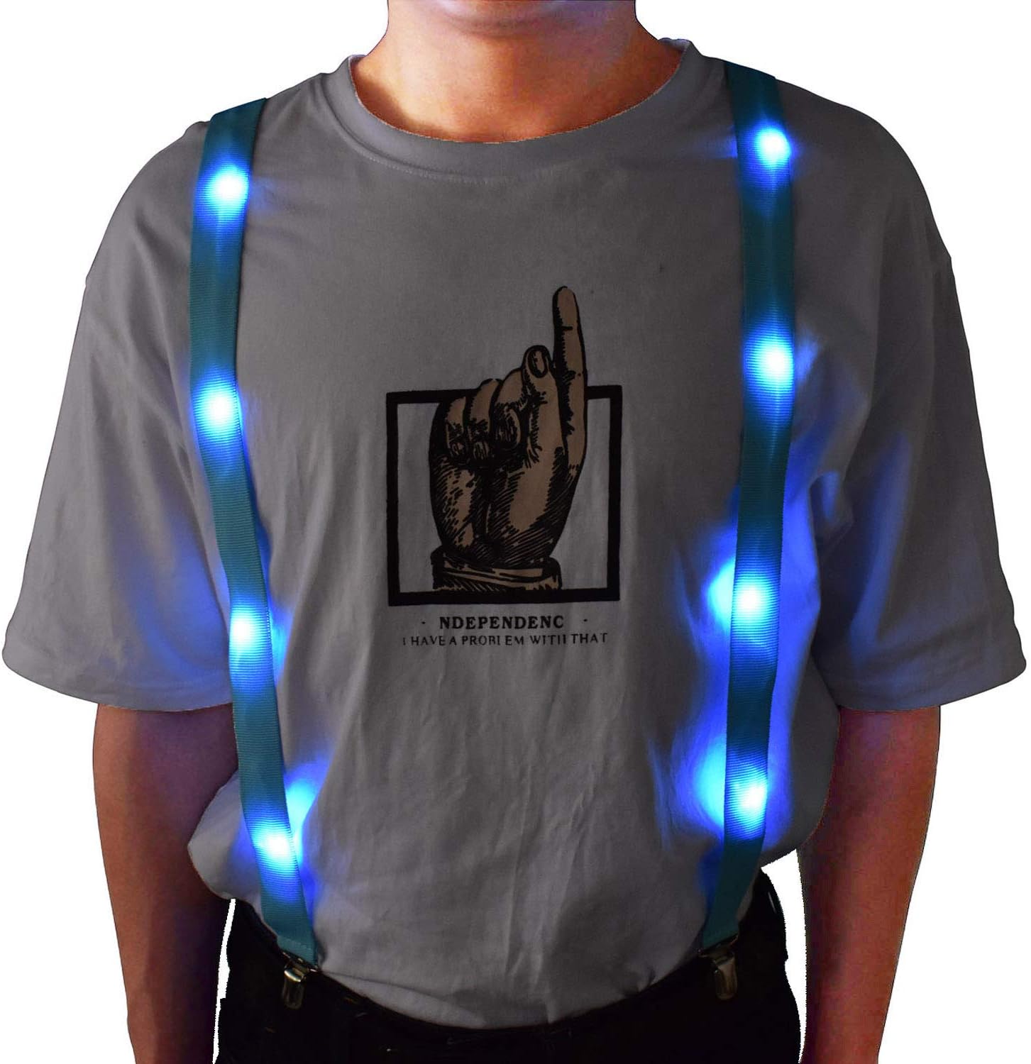 Christmas LED Glow Light Up Suspenders Trouser Braces Y Shape Suspenders for Men Women