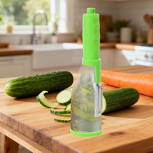 Miniatura 4 de Generic 2pcs Fruit Vegetable Peeler With Storage Box - Apple Stripper With Container - Potatoes Peeling Knife Skin Catcher Stainless Steel Blade For