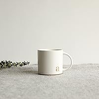 Vista 7 de COLLECTIVE HOME - Tazas de cerámica con monograma, tazas de café con inicial dorada de 15 onzas, elegantes tazas de té del alfabeto, elegante taza p