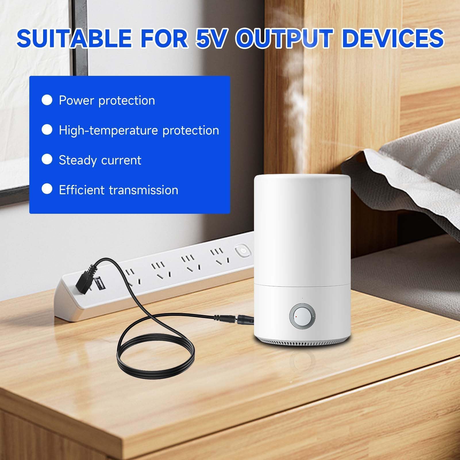 14 en 1 Chargeur Câble USB A vers DC 5.5x2.1 mm Câble Adaptateur DC Rond avec Embout Micro/Type-C Connecteurs pour Ventilateurs Routeurs Lampes Ruban LED Rasoir Box TV PC Diffuseur Universel 1M - 5