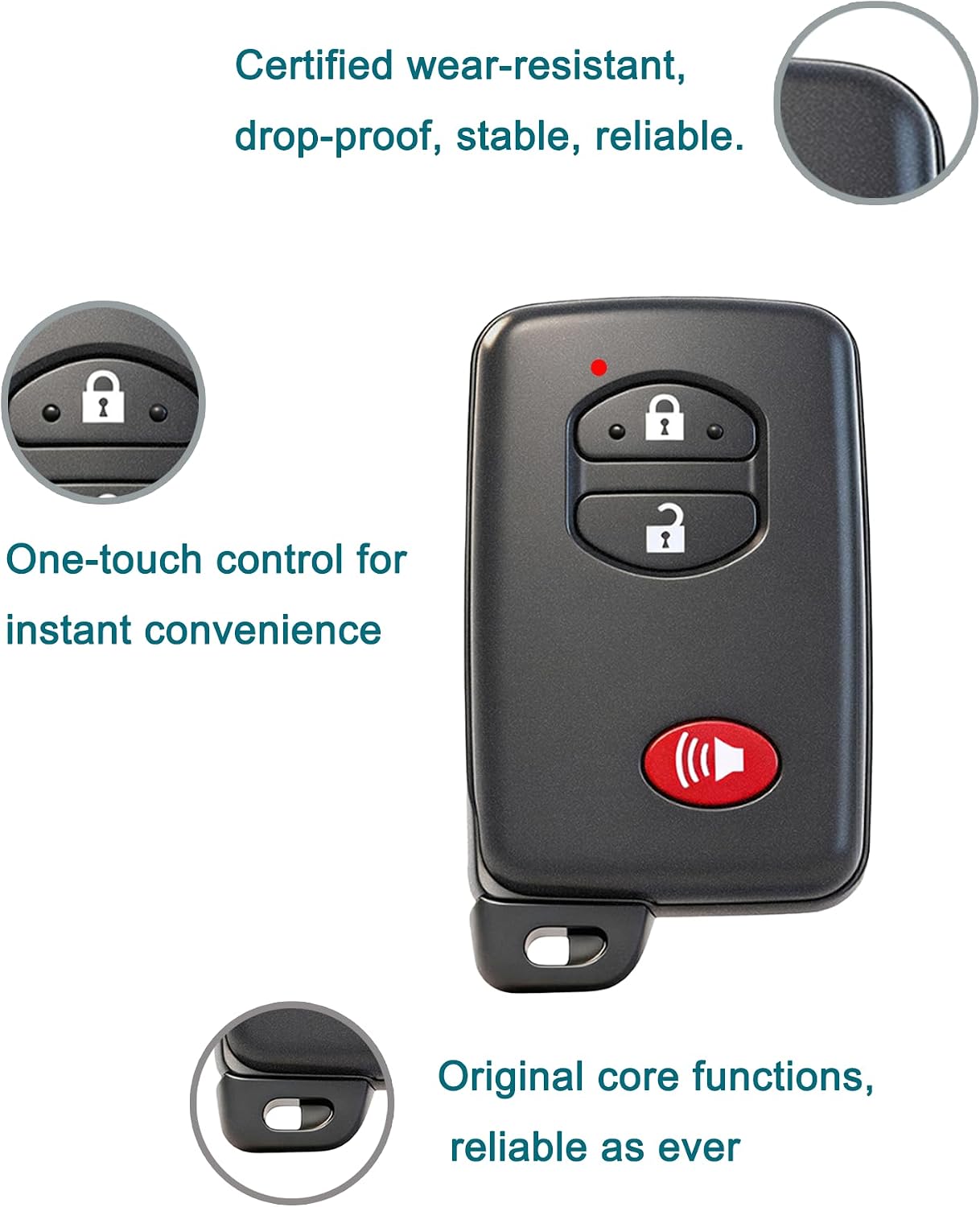 Smart Key Fob for Highlander 2007-2014, FengRKey Remote Control Key Fob Compatible with Toyota Highlander 2007-2014 HYQ14AAB 271451-3370 89904-35030