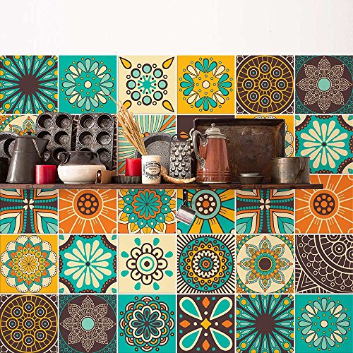 RE-COVERTILES, Tile Stickers for Bathroom and Kitchen 12 Pcs 15x15 cm