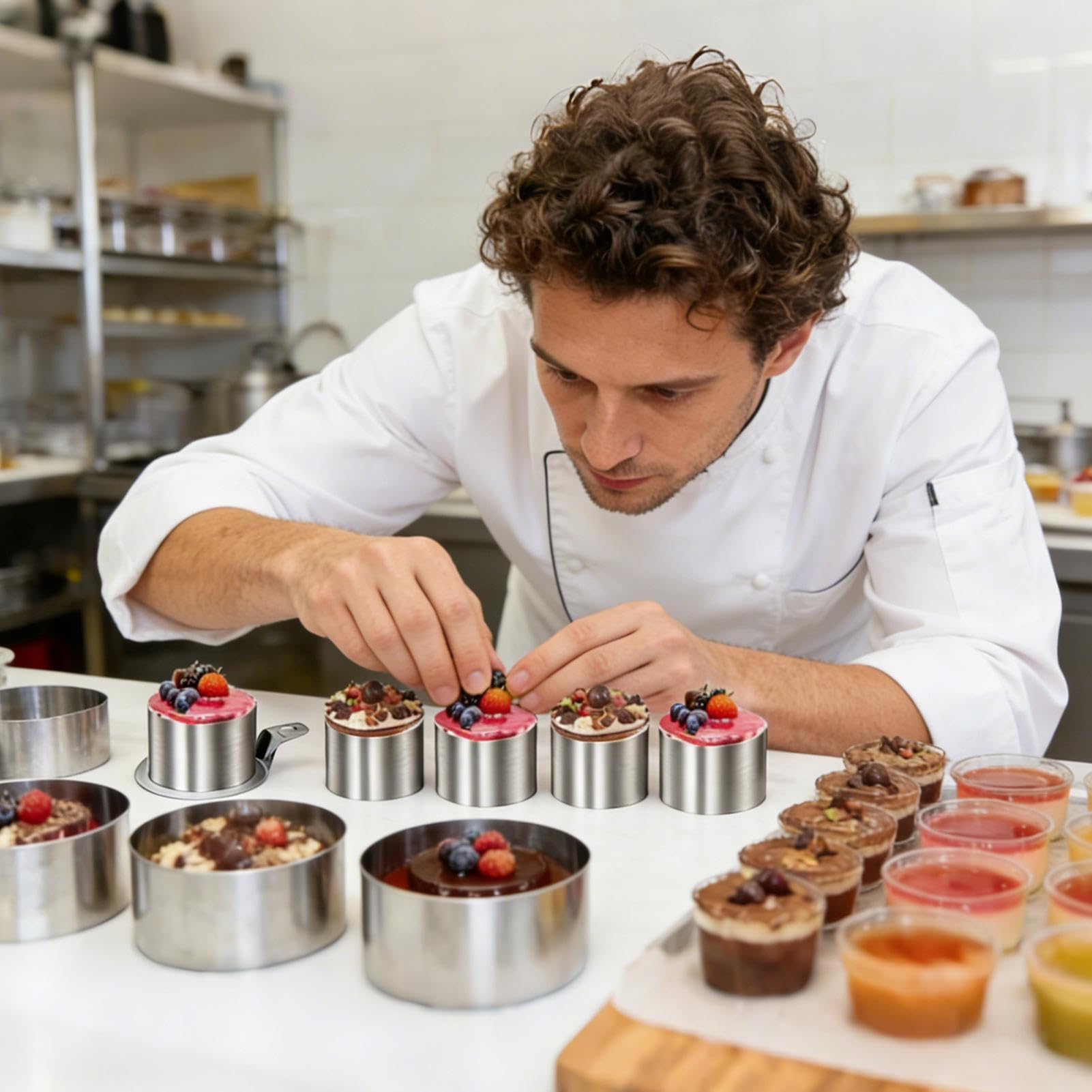 Cercles à Gâteau pour Pâtisserie 12 Pièces Ensemble de Couteaux en Acier