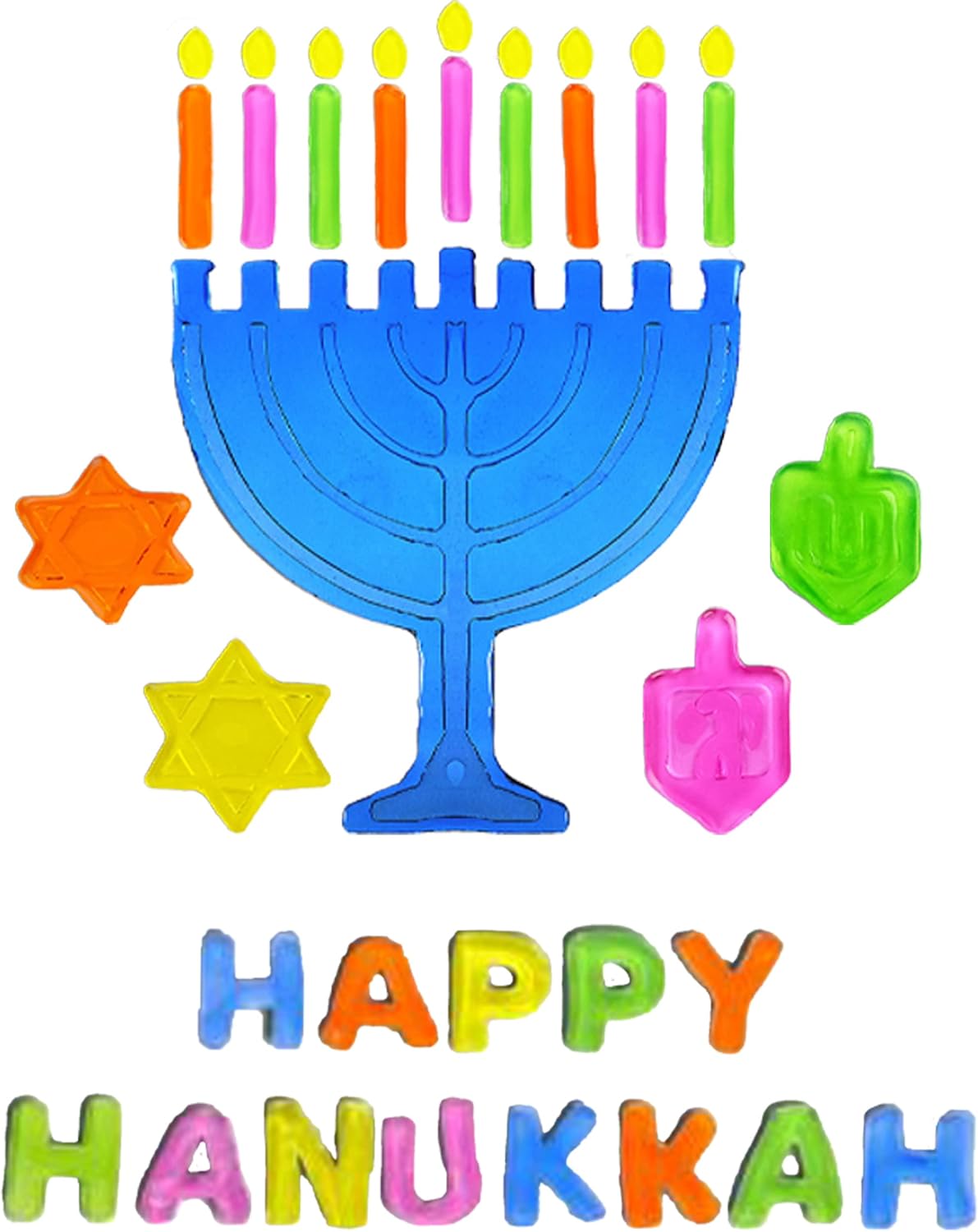 The Dreidel Company Hanukkah Window Gel Clings Menorah and