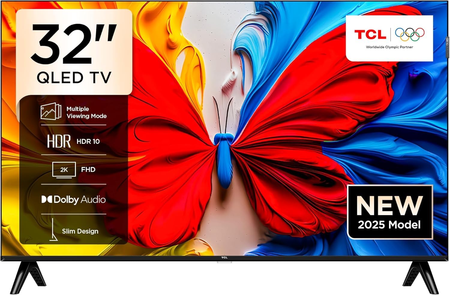TCL Television 32 Inch Smart TV QLED HDR 10 Google TV, Dolby Audio, Game Mode, Multiple Eye Care with Slim Design-32S5K (2025 Model)