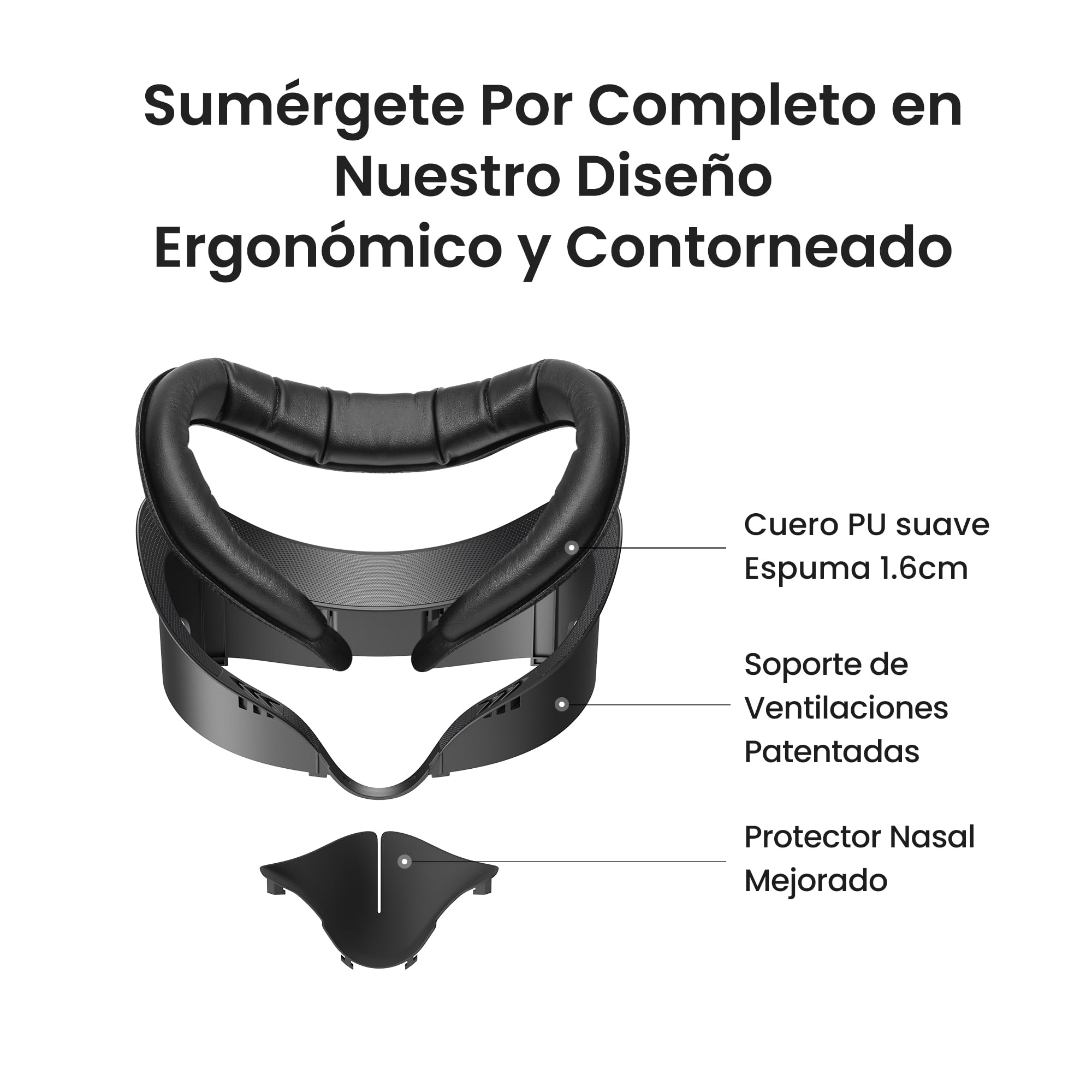 KIWI design V3 Interfaz Facial, Almohadilla Facial Compatible con Accesorios Meta Quest 3, NO para Quest 3S