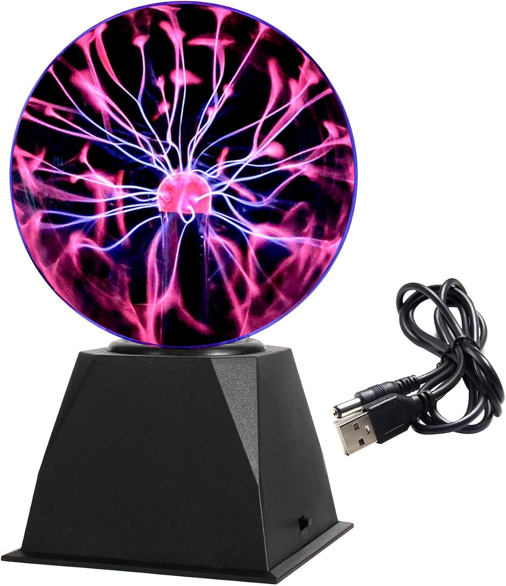 Gresus Novedad Juguete Bola de Plasma Mágica de 6 Pulgadas - Globo Esférico de Nebulosa de Plasma Interactivo Sensible al Toque y al Sonido, Regalo Educativo Científico para Decoraciones/Fiestas/Dormitorio