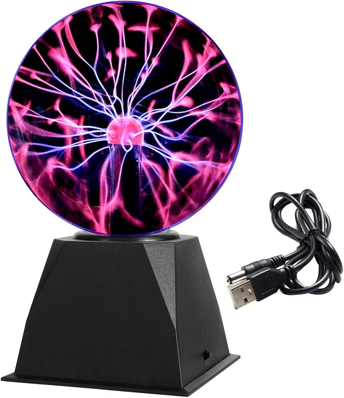 Gresus Novedad Juguete Bola de Plasma Mágica de 6 Pulgadas - Globo Esférico de Nebulosa de Plasma Interactivo Sensible al Toque y al Sonido, Regalo Educativo Científico para Decoraciones/Fiestas/Dormitorio