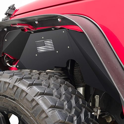 Miniatura 2 de Forro de guardabarros interior delantero compatible con Wrangler 2007-2018 JK JKU y Unlimited 24 puertas, patrón de bandera de EE. UU., accesorios