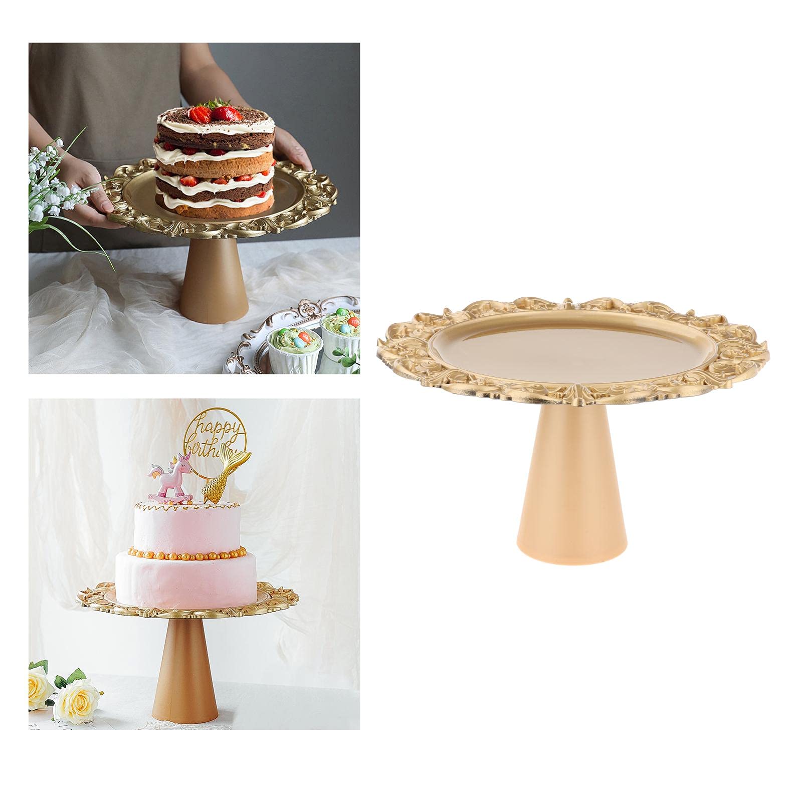 Présentoirs à gâteau Retro 33cm de Mariage de Mariage gâteau Stands dorés Plaque Tarte Plaque maîtresse Rond Rond de gâteau décoration de gâteau Plateau Gateau