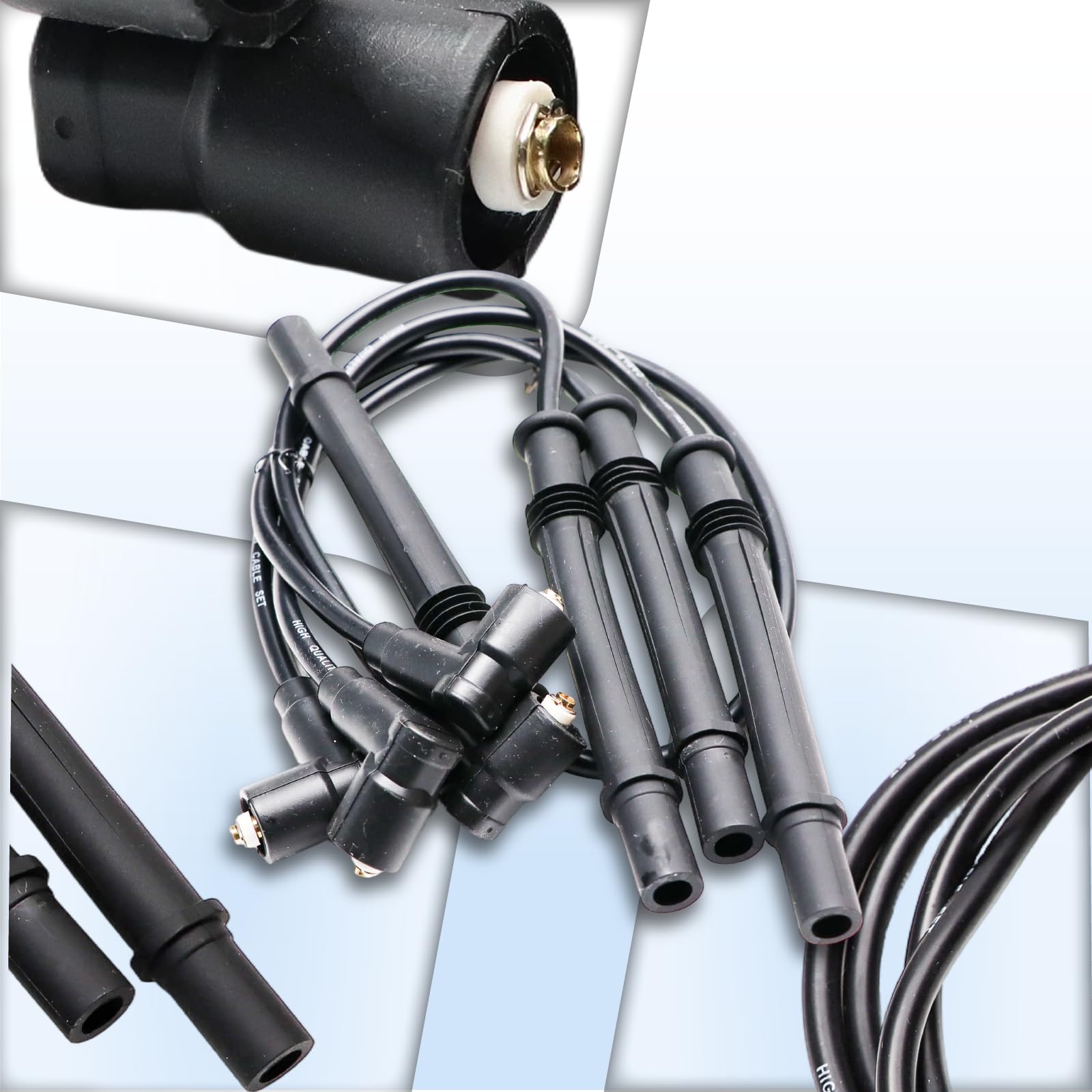4 Pcs Câble D'allumage Ligne Voiture 0300891604 pour Clio 2 Kangoo Twingo 1 Twingo 2 Cable Bougie Allumage Fil Bougie 8200713680