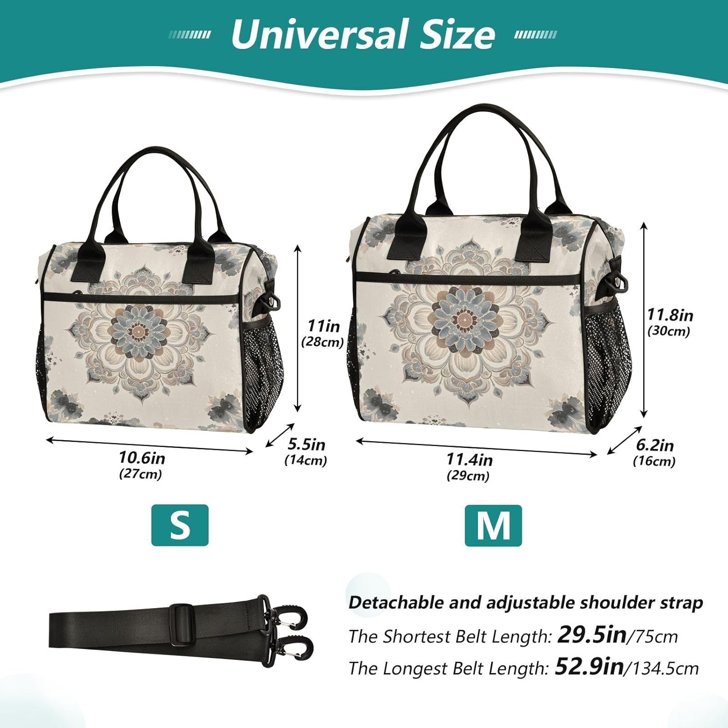 Women's Large Capacity Portable Lunch Bag Insulated Reusable Lunch Bag for Work Picnic T24