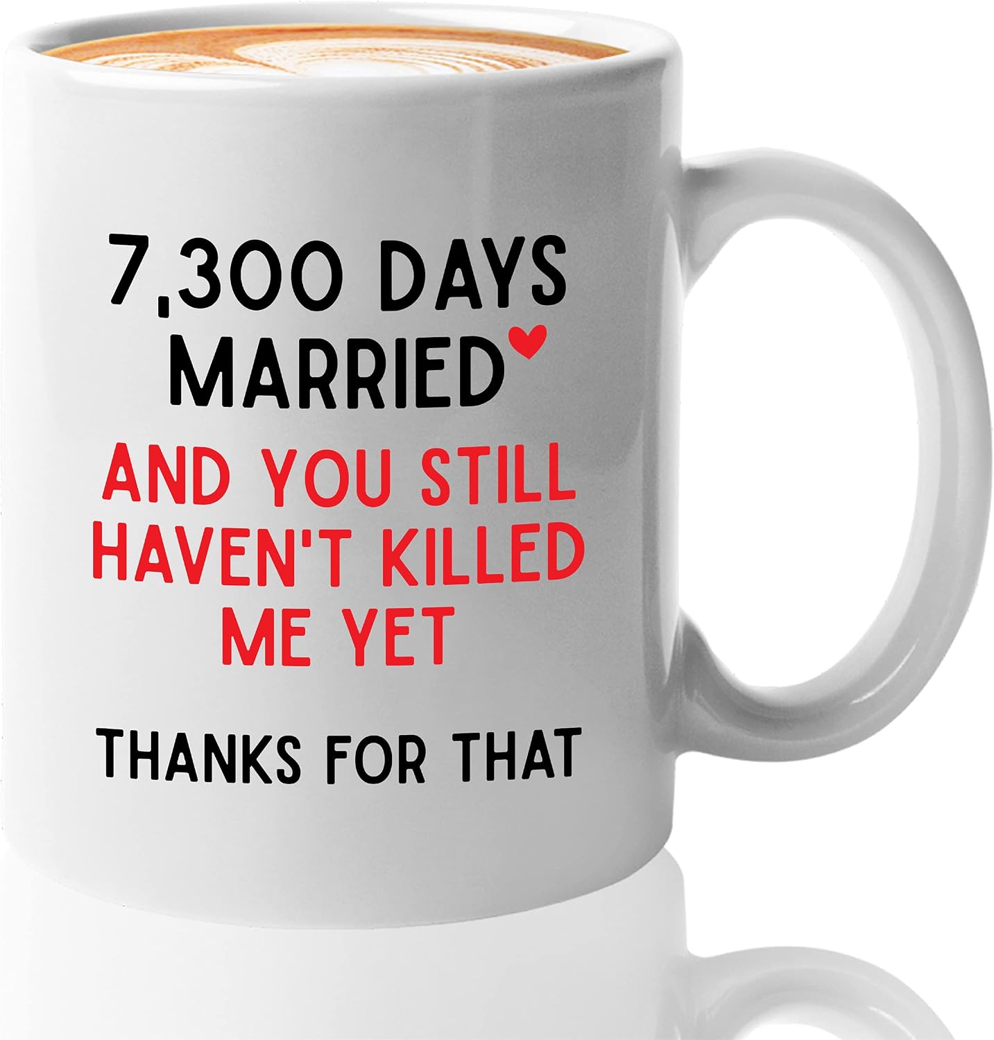 Bubble Hugs Lover Coffee Mug 11oz White - 7,300 days married - Anniversary new Loverwedding Anniversary 20 years partner bestfriend wife Husband