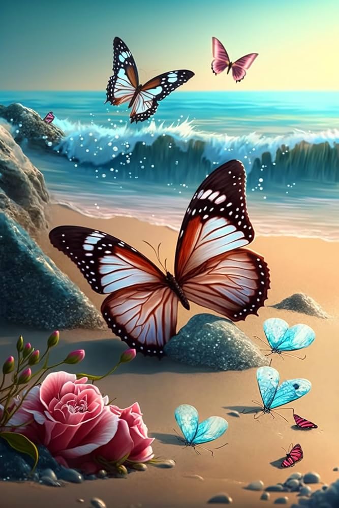 Seaside Butterfly Flowers - 500 Pieces Jigsaw Puzzle-Family