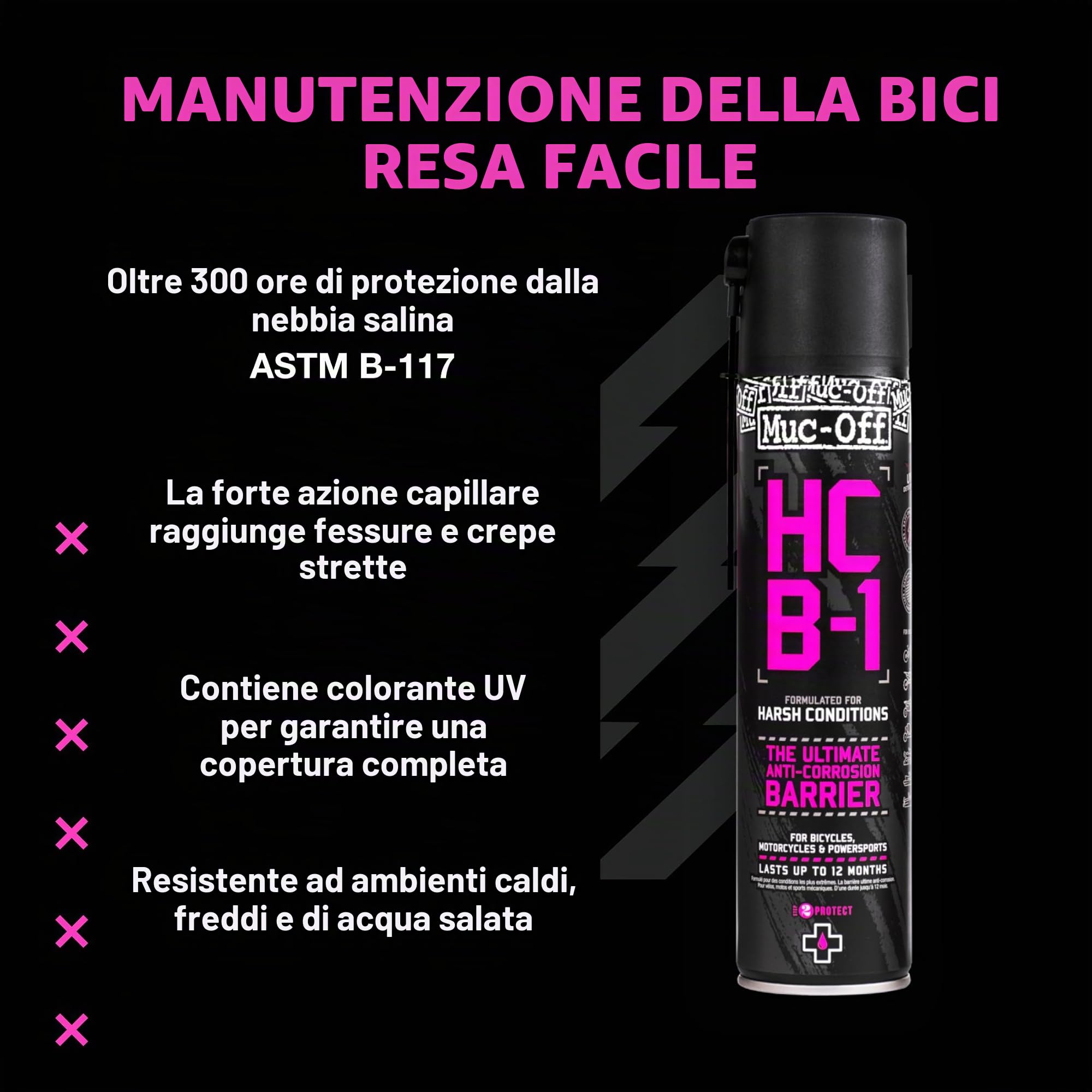 Muc-Off HCB-1, Barriera Anti Ruggine per Biciclette, Motociclette e Sport Motoristici Unisex, 400 ml