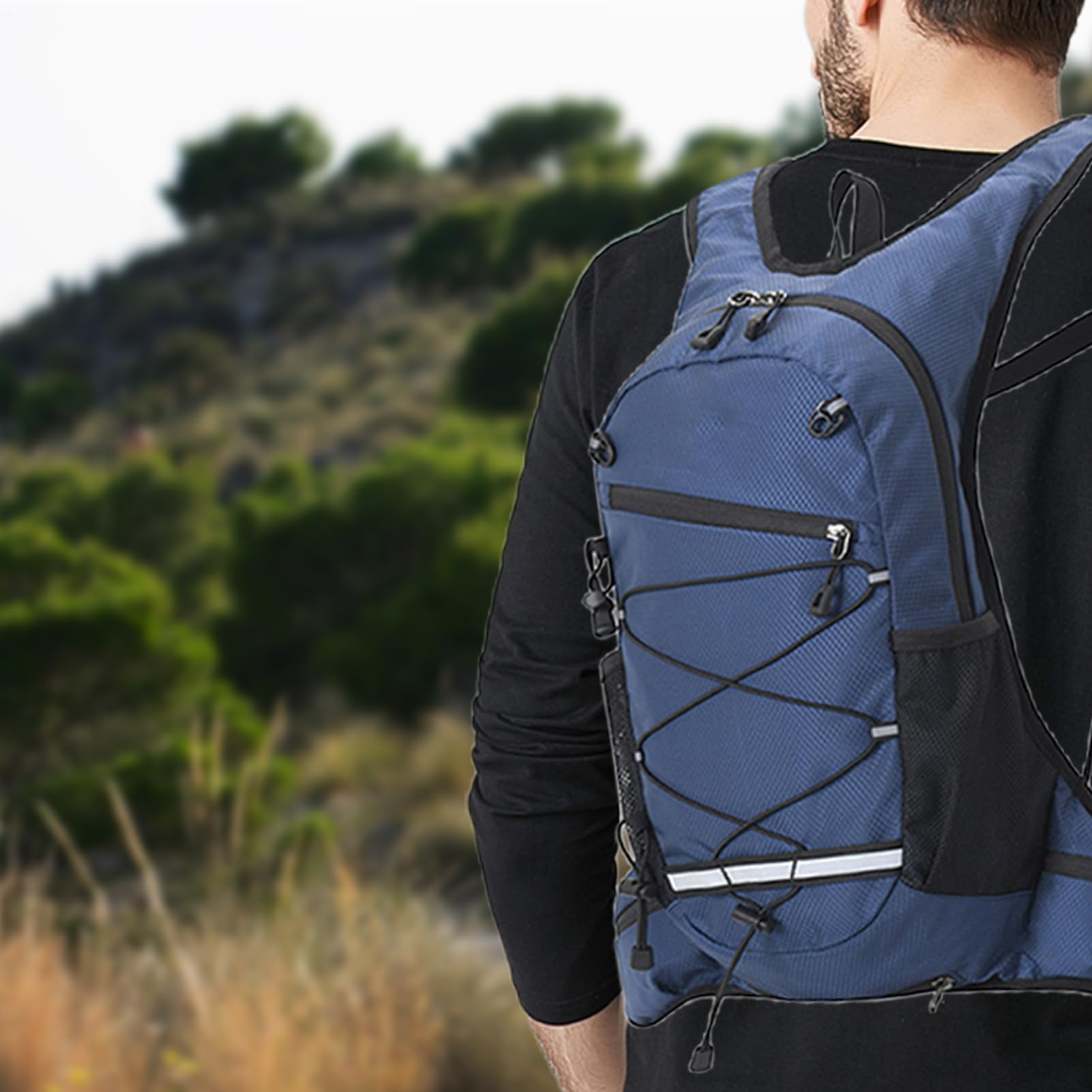Wasserrucksack - Wandern Leichte flüssige Tasche, Einstellbare Lauftasche, Fahrradtagesbeutel mit Atmungsaktiver Riemenlehne Und Langlebige Polyester-Konstruktion | Outdoor-Abenteuerausrüstung für