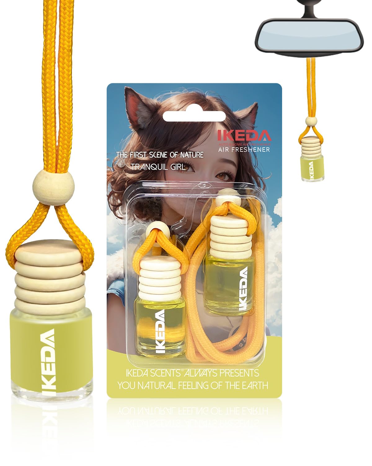 Auto Duft Lufterfrischer | Duftbaum Auto Aufhänger Diffusor | Tranquil Girl Duft Parfüm | Autoduft Gegen Gerüche | Innenraum Duftspender Automatisch im Büro, Zuhause | Geschenke für Frauen Männer