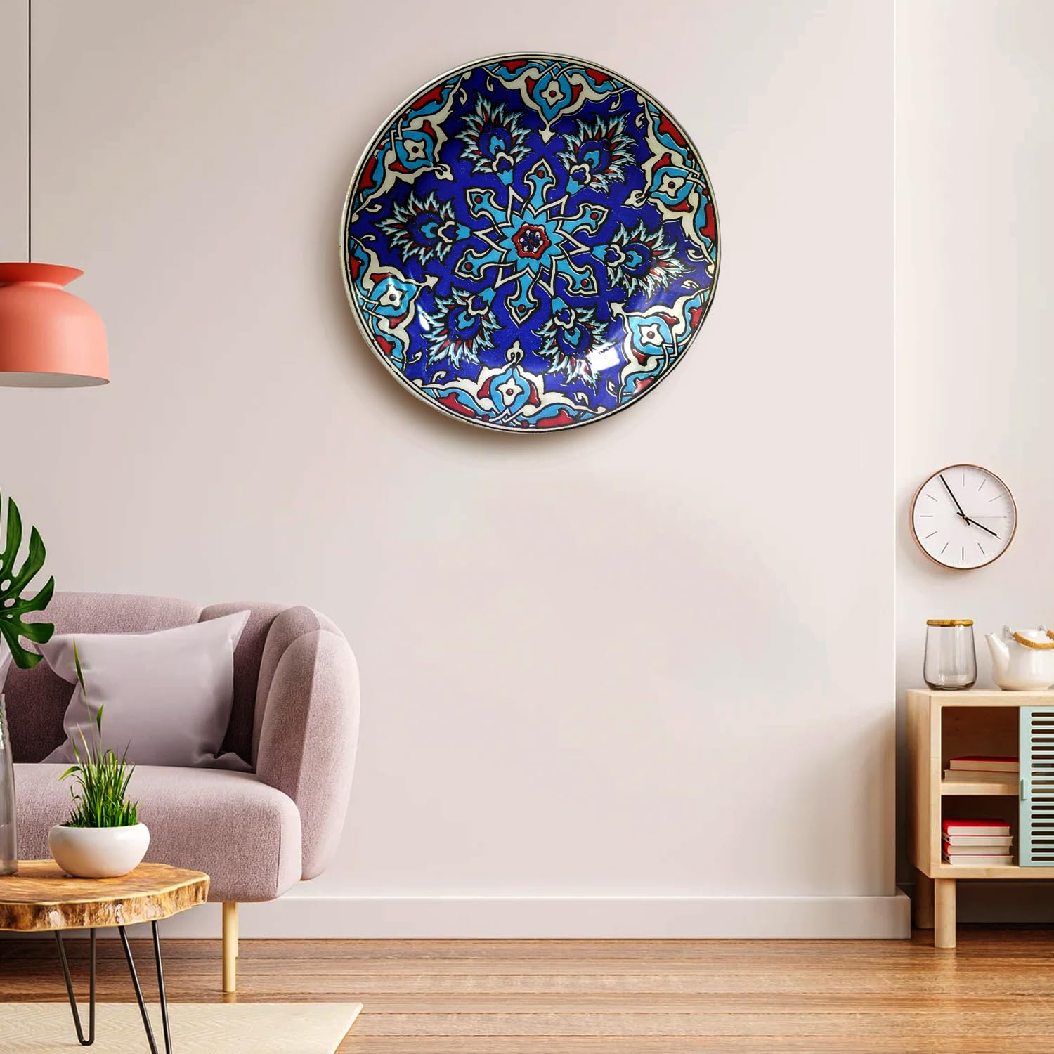Blue Turkish Ceramic Decorative Wall Plate | Wall Hanging | Decor for Living Room, Home, Office, Cafe, Restaurants and Hotel | Size-10 Inch