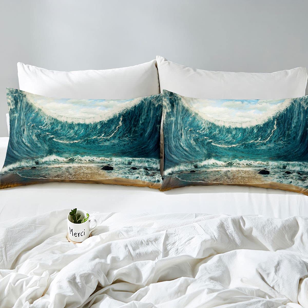 Ombre Effects Set di lenzuola semplice e moderno set di biancheria da letto bambini verde acqua blu viola lenzuolo con angoli sfumata disegno astratto arte letto