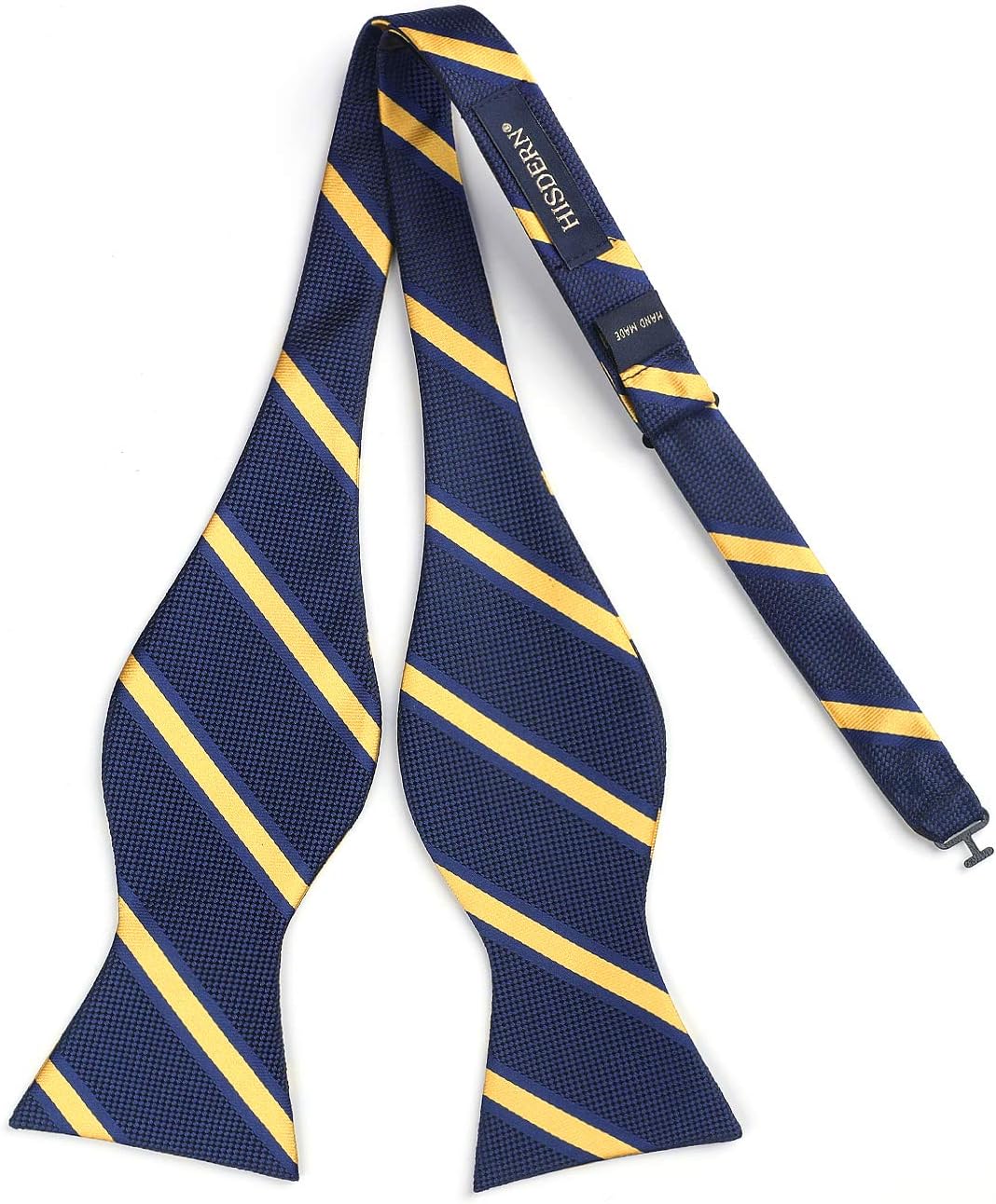 HISDERN Bow Ties for Men Striped Bowties Men's Self Tie Bowtie Handkerchief Formal Tuxedo Wedding Bowties and Pocket Square - Image 4