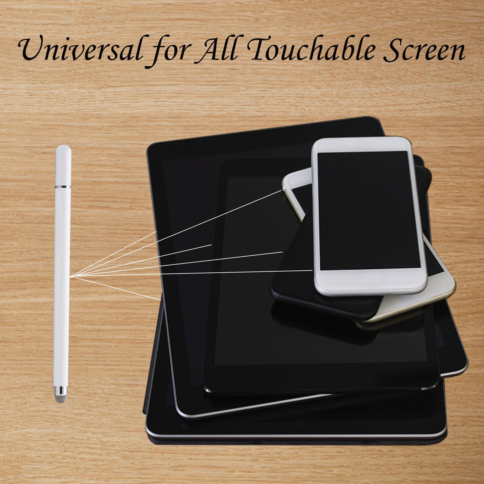 Disc Tablet Pen 2 in 1Tablet Pen per tutti i tablet con tappo magnetico, pennino capacitivo capacitivo compatibile con iPhone, iPad, Samsung, Chromebook, ecc. Bianco