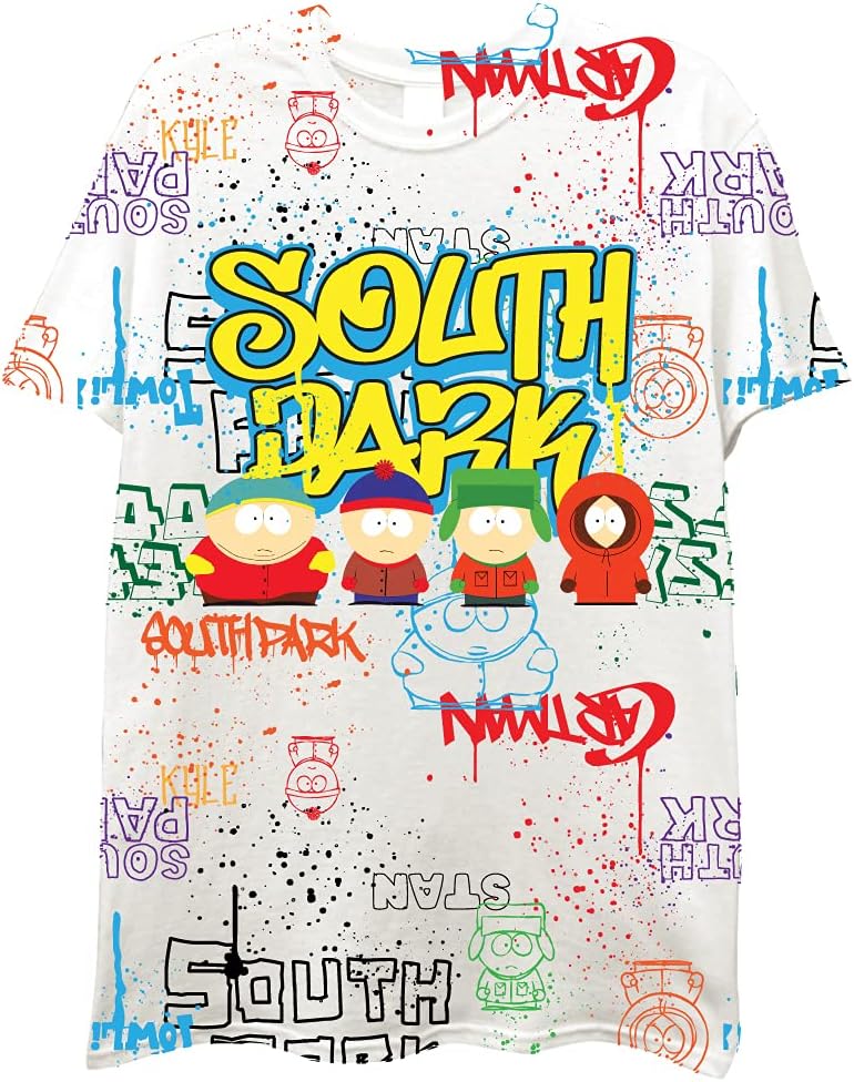 FREEZESouth Park Characters Mens Short Sleeve T-Shirt - Kenny, Cartman, Kyle & Stan - Comedy Central Tv Tee