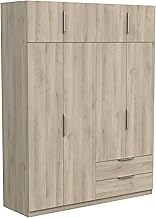 Miroytengo Bedroom Wardrobe Ghost 8 Doors and 2 Drawers Melamine Color Oak Kronberg 158x51cm