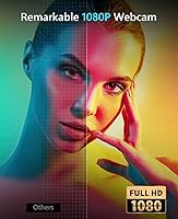 Vista 3 de NBPOWER Cámara web de transmisión 1080P 60FPS con micrófono y luz RGB de relleno, enfoque automático, funciona con computadora portátil/computadora