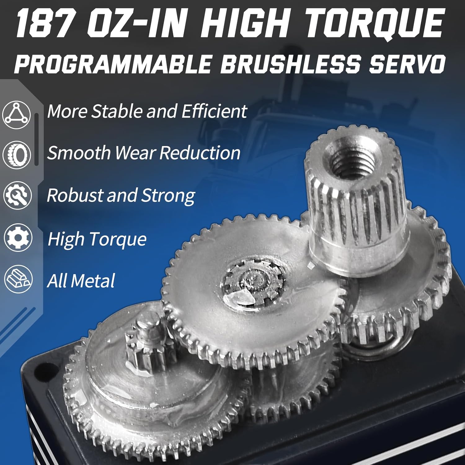 Miuzei 11kg High Torque Coreless Micro Servo, Metal Gear RC Servo Motor with Mount & Horn, Upgrade Parts for 1/18 1/24 RC Crawler Cars (Black)