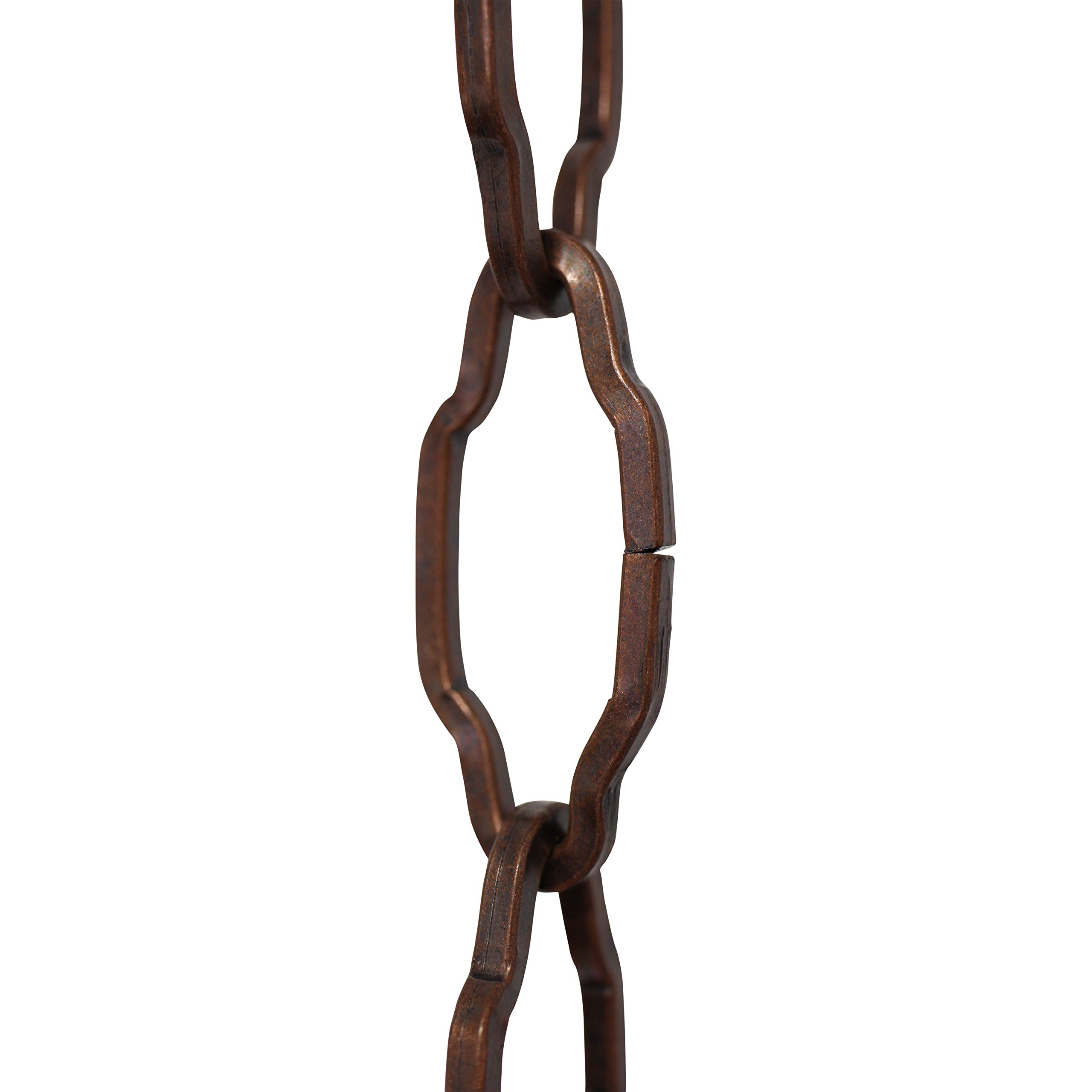 CH-S57-33-AC-10 |9 Gauge Decorative Solid Steel Motif Link Fixture Chain | 10 Foot Increments |Antique Copper Finish