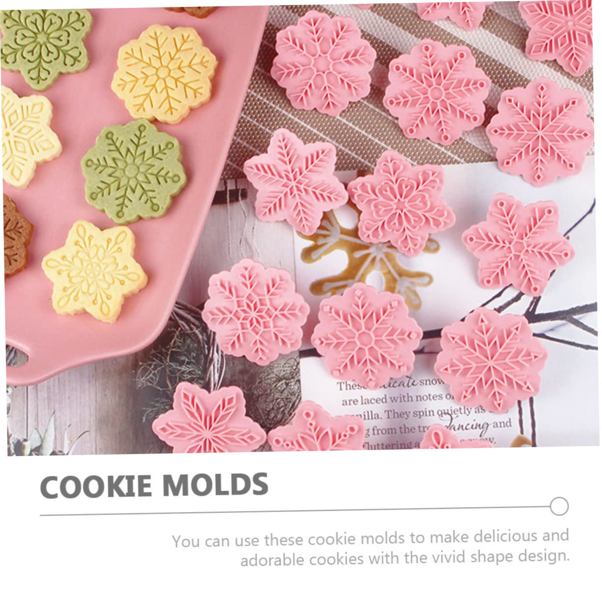 MAGICLULU 4 Juegos Plantilla De De Nieve Molde De Prensa De Galletas Navideñas Cortadores De Galletas Navideñas Manualidades Navideñas Navideños Moldes Para Galletas 18 Uds * 4