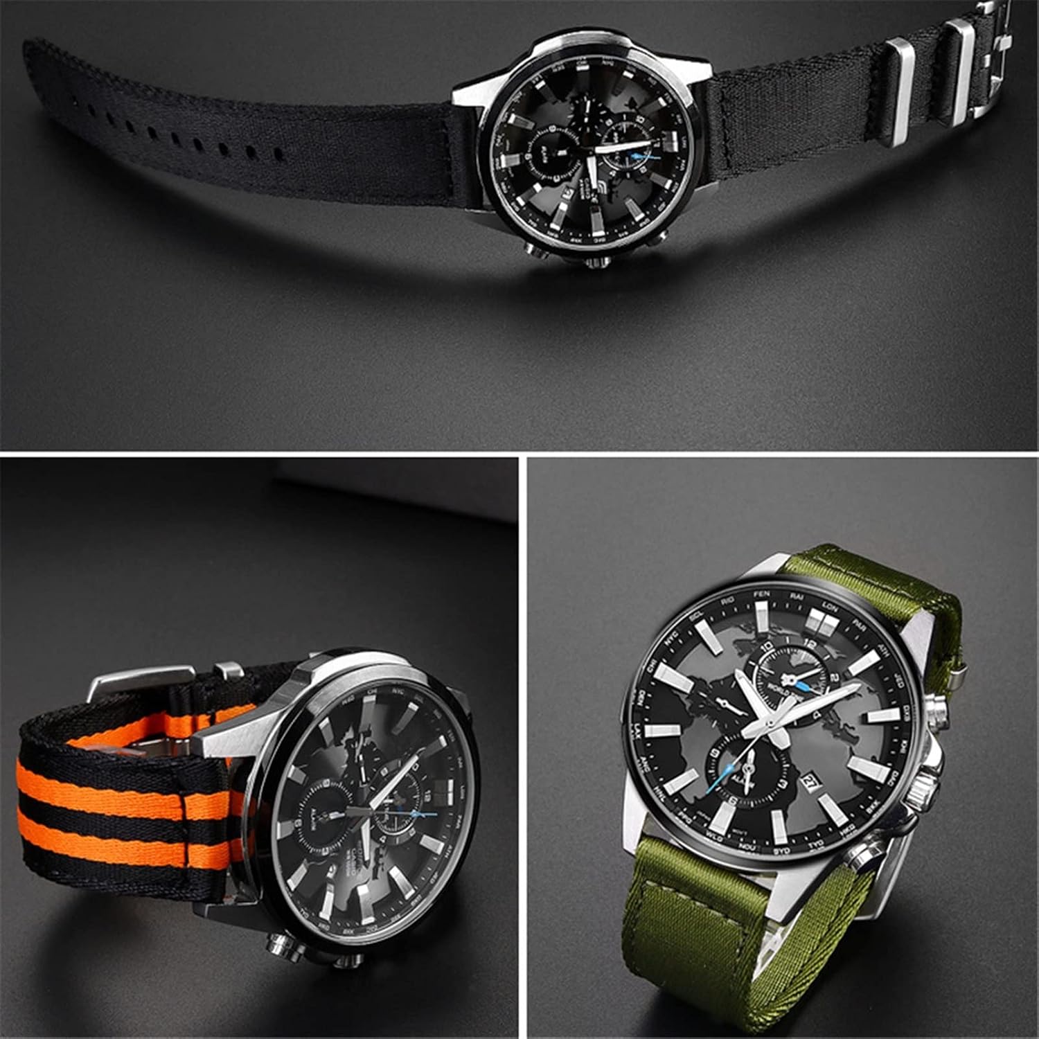 Smooth Nylon Strap 20 22mm Quick Release Men Bracelet Wrist Band Watchband