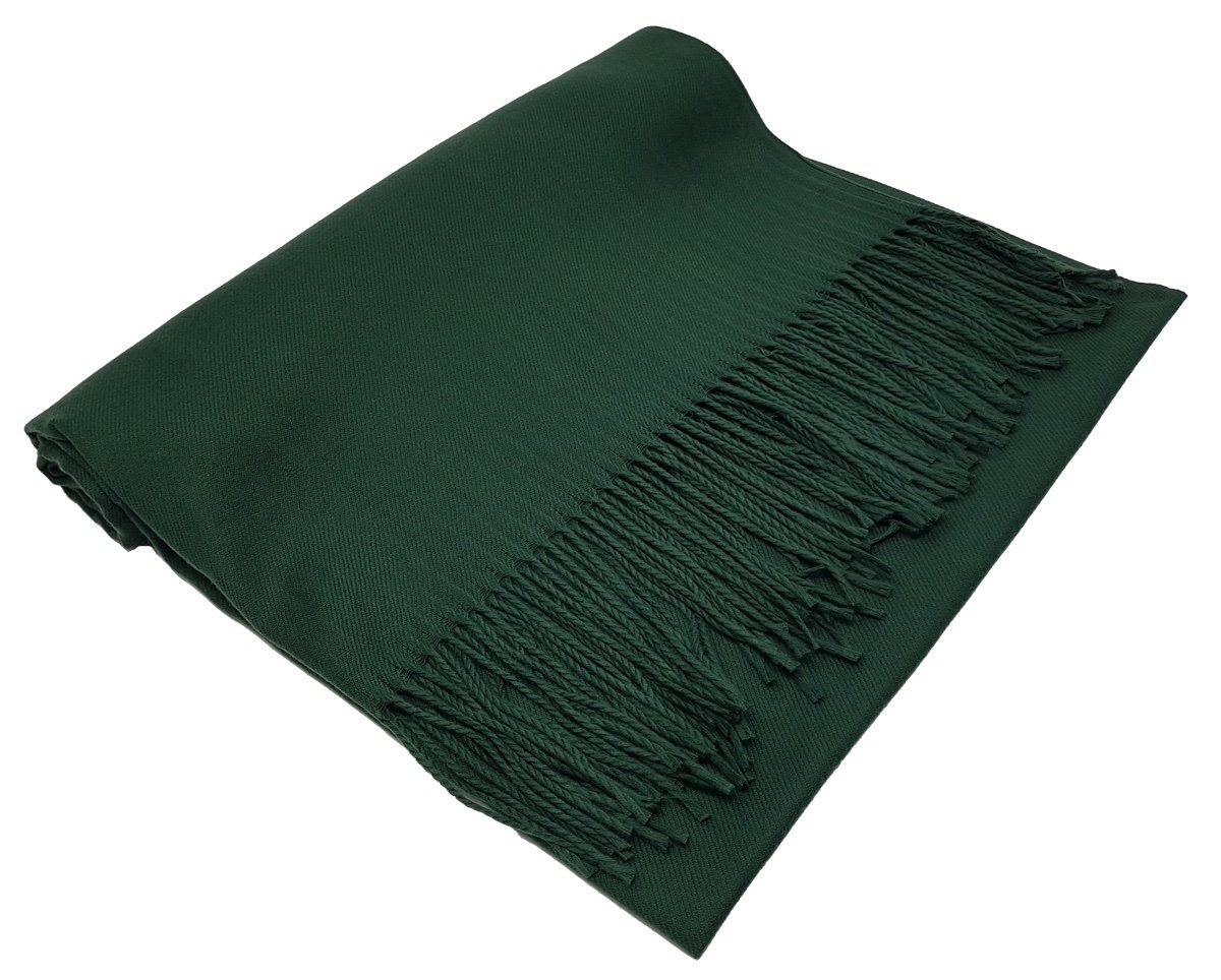 World of Shawls Winter Cashmere Feel Scarf Wrap Blanket Shawl Warm Soft Cozy - (Bottle Green)