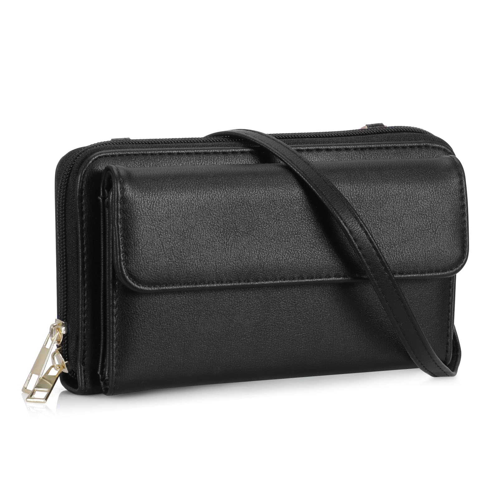 SMITH SURSEECrossbody Purses for Women, RFID Blocking Touch Screen Phone Bag Card Holder Wallet Purse and Handbags, Black, Crossbody Bags Touch Screen Phone Bag for Women Wristlet Clutch Purses Rfid