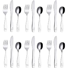 Exzact Kids Children Flatware 18 pcs Stainless Steel Dinosaurs
