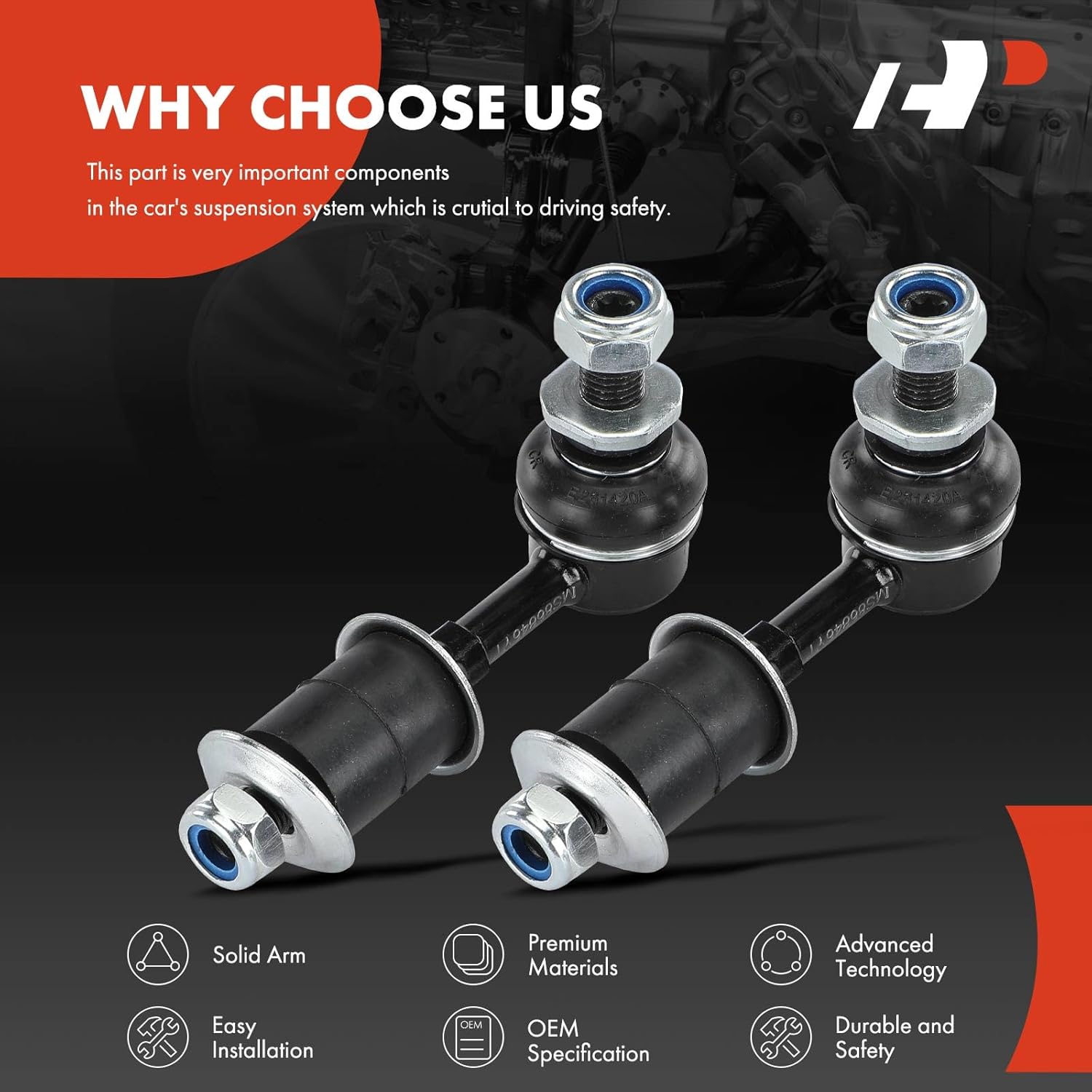 A-Premium 2 x Front Sway Bar Links Stabilizer Bar Links, Compatible with Toyota Tacoma 1995-2004