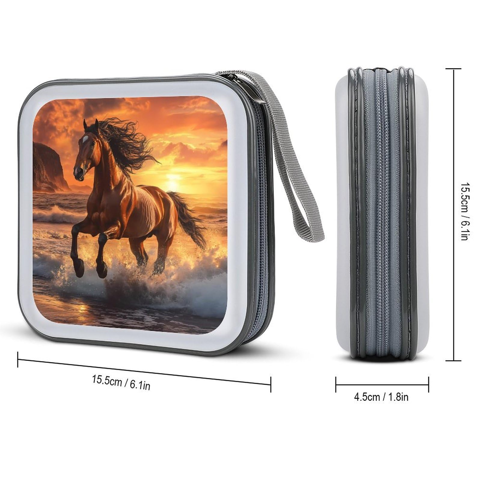Galloping Horse CD Case Portable DVD Holder Storage Organizer for Home Travel