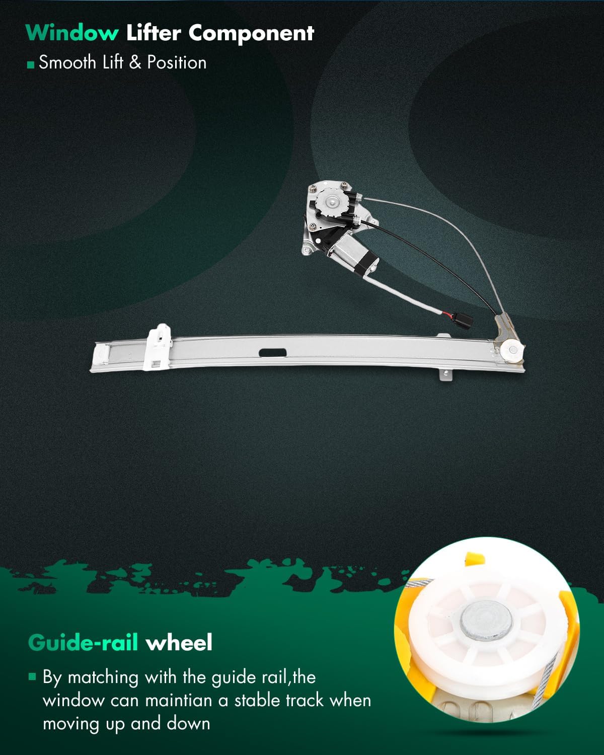 SCITOO Power Window Lift Regulator High Performance Automotive Replacement Parts for 2002-2007 for Jeep Liberty Rear Left Drivers Side with Motor