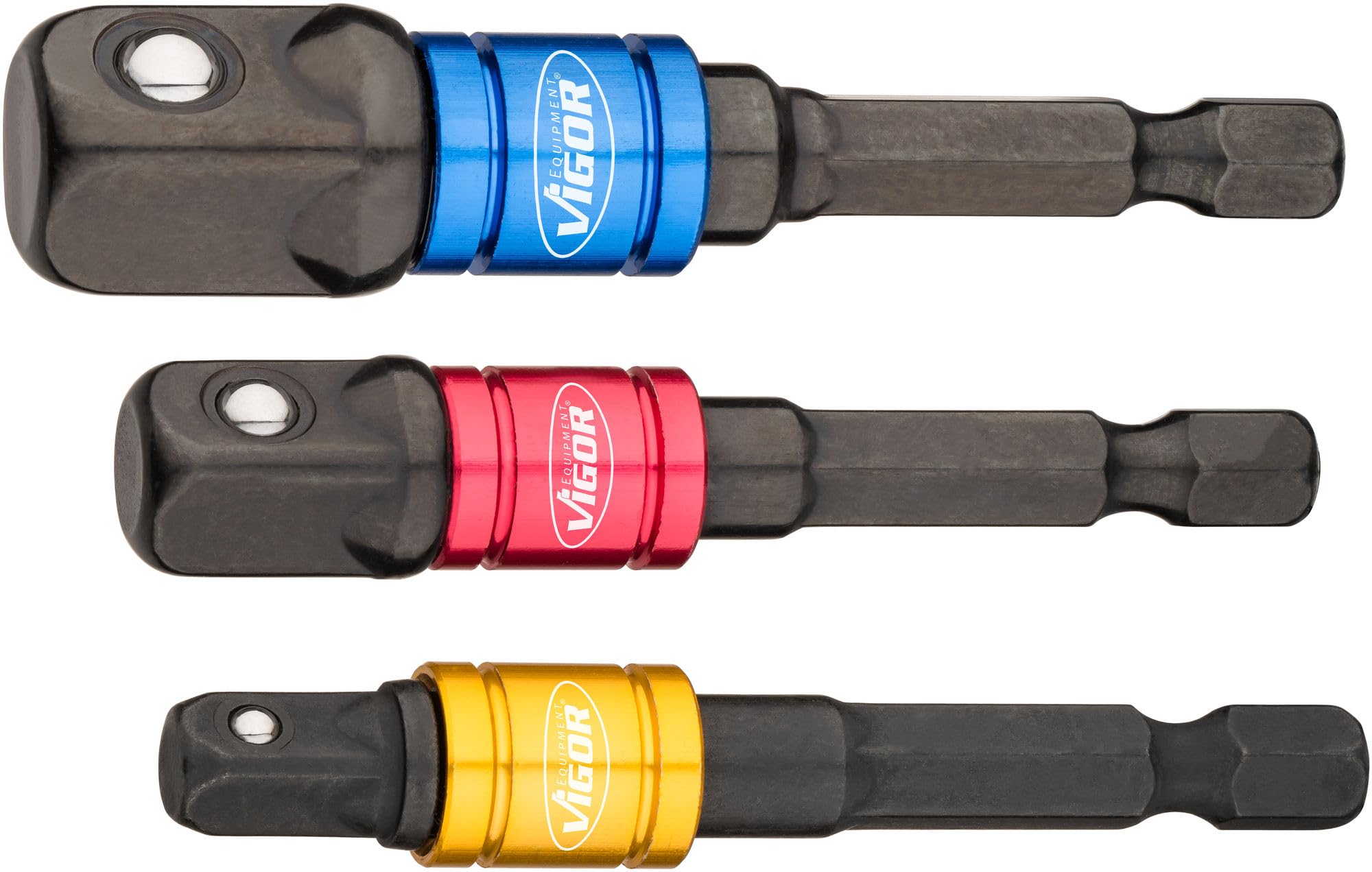 Set Di 3 Adattatori Per Chiavi A Bussola ViGOR - Per Passare Da Attacco 1/4" A Varie Misure