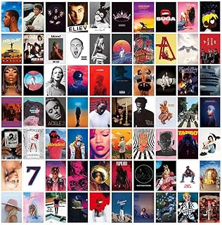 70 Pack 4*6 Inch Album Cover Poster Collage Set, Album Cover Wall Room Aesthetic Music Poster, posters for room aesthetic Retro for Teen Girls aesthetic room decor tyler the creator poster wall collage kit