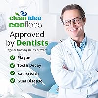 Vista 5 de EcoFloss - Hilo natural ecológico de 19.7 x 82.0 ft, hilo de bambú con infusión de carbón, biodegradable y 100% vegano encerado, sabor a menta