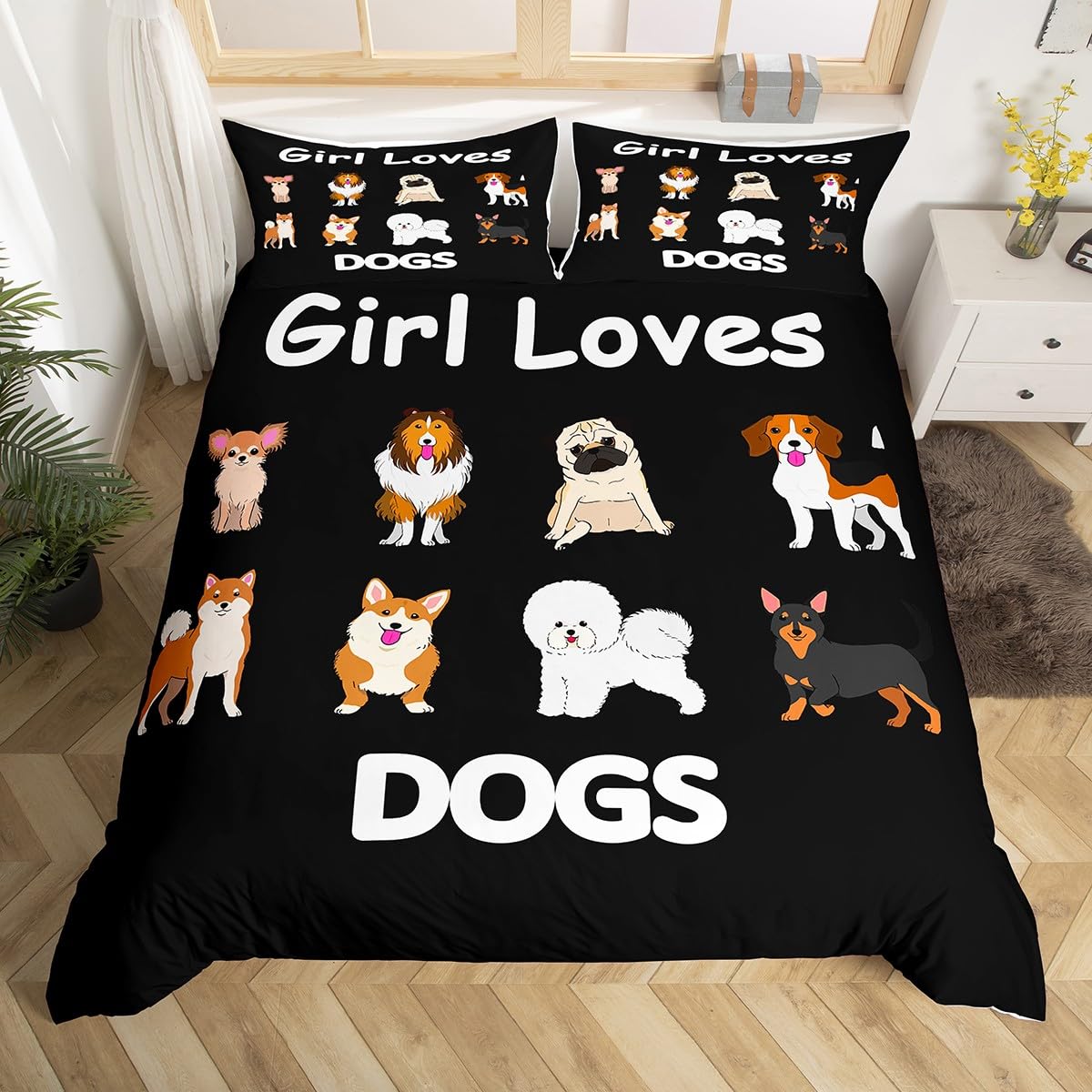 Homemissing Sausage Dog Duvet Cover Set, Puppy Comforter Cover With Animals Print - Image 3