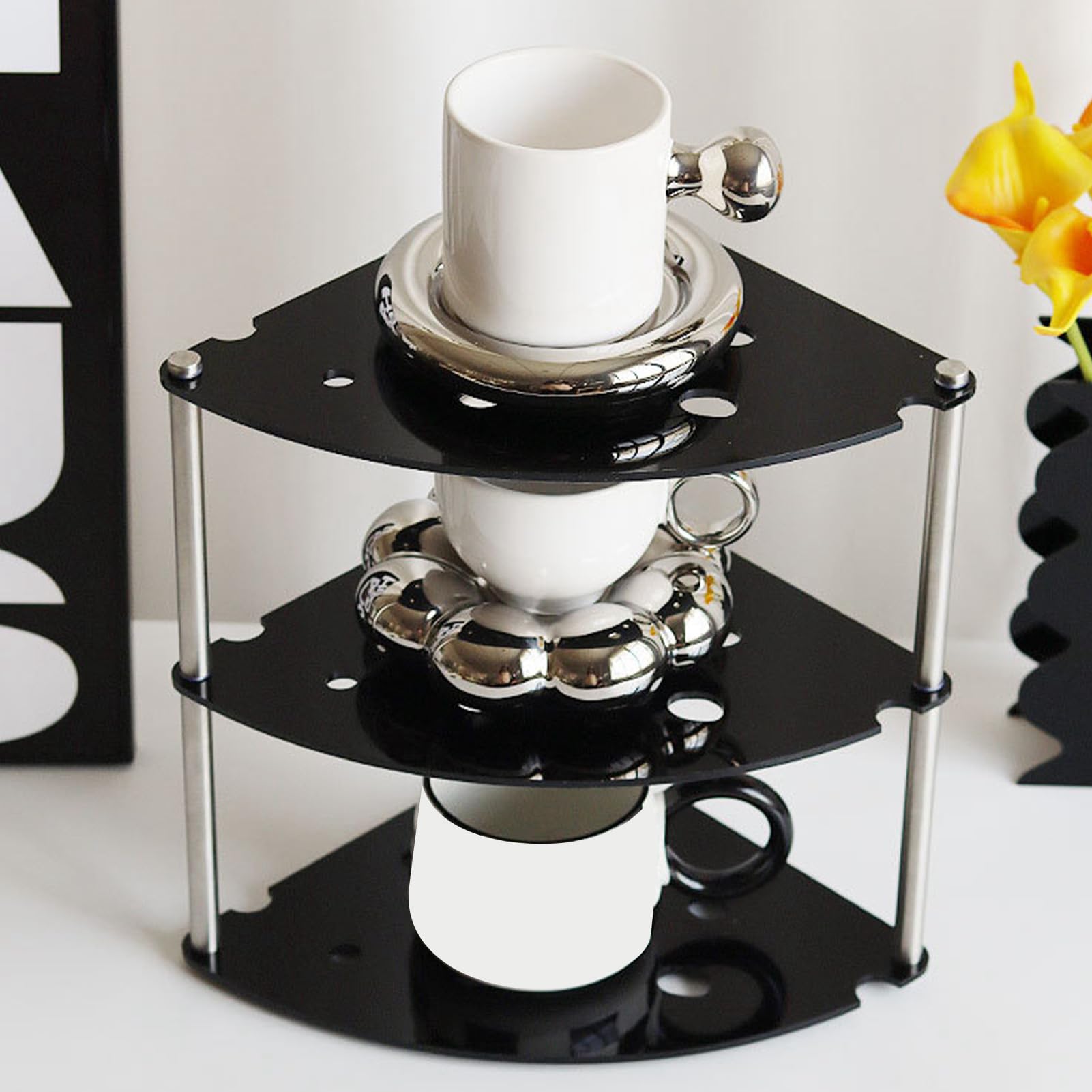 Étagère de rangement de bureau 3 niveaux pour organiser un comptoir encombré