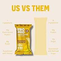 Vista 7 de FROPRO Barras de proteína vegetal – Barras de proteínas a base de plantas, totalmente naturales, sin gluten, lácteos y soja, barras altas